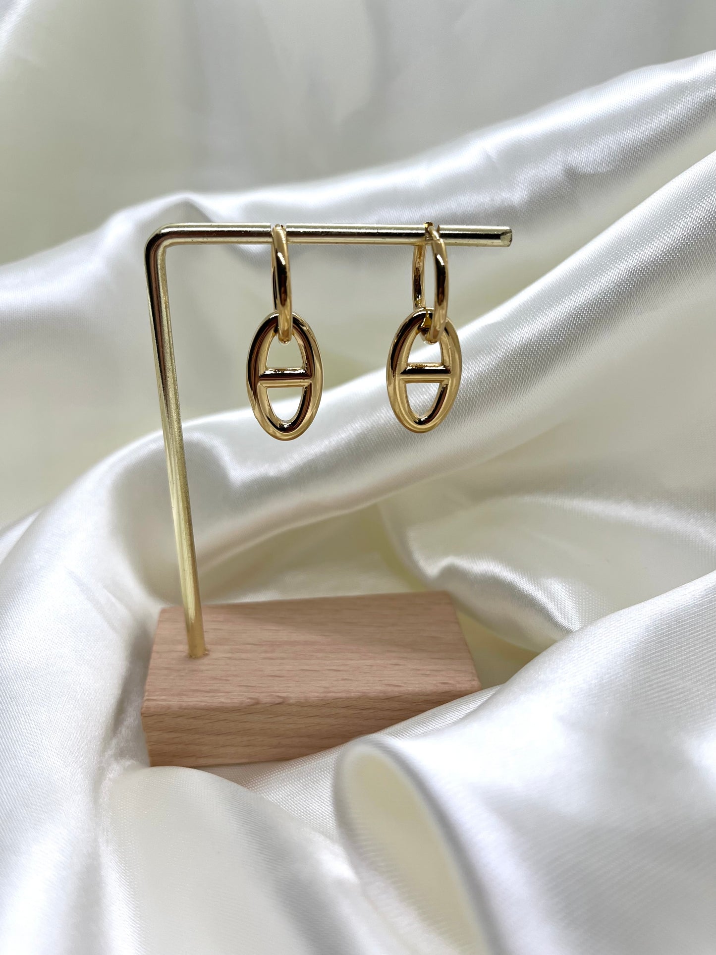 Boucles d’oreilles doré maille marine