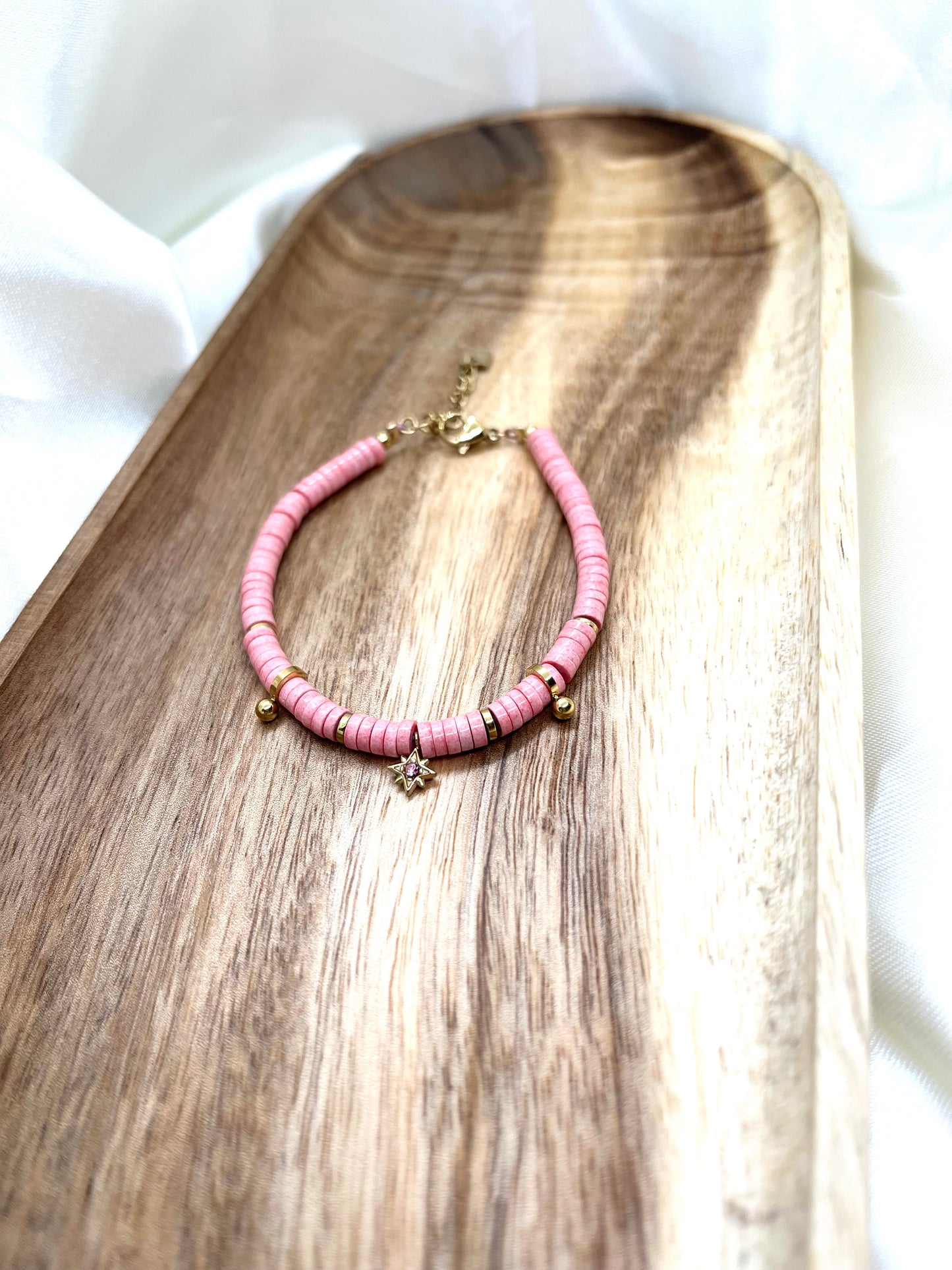 Bracelet perles rose Sansa
