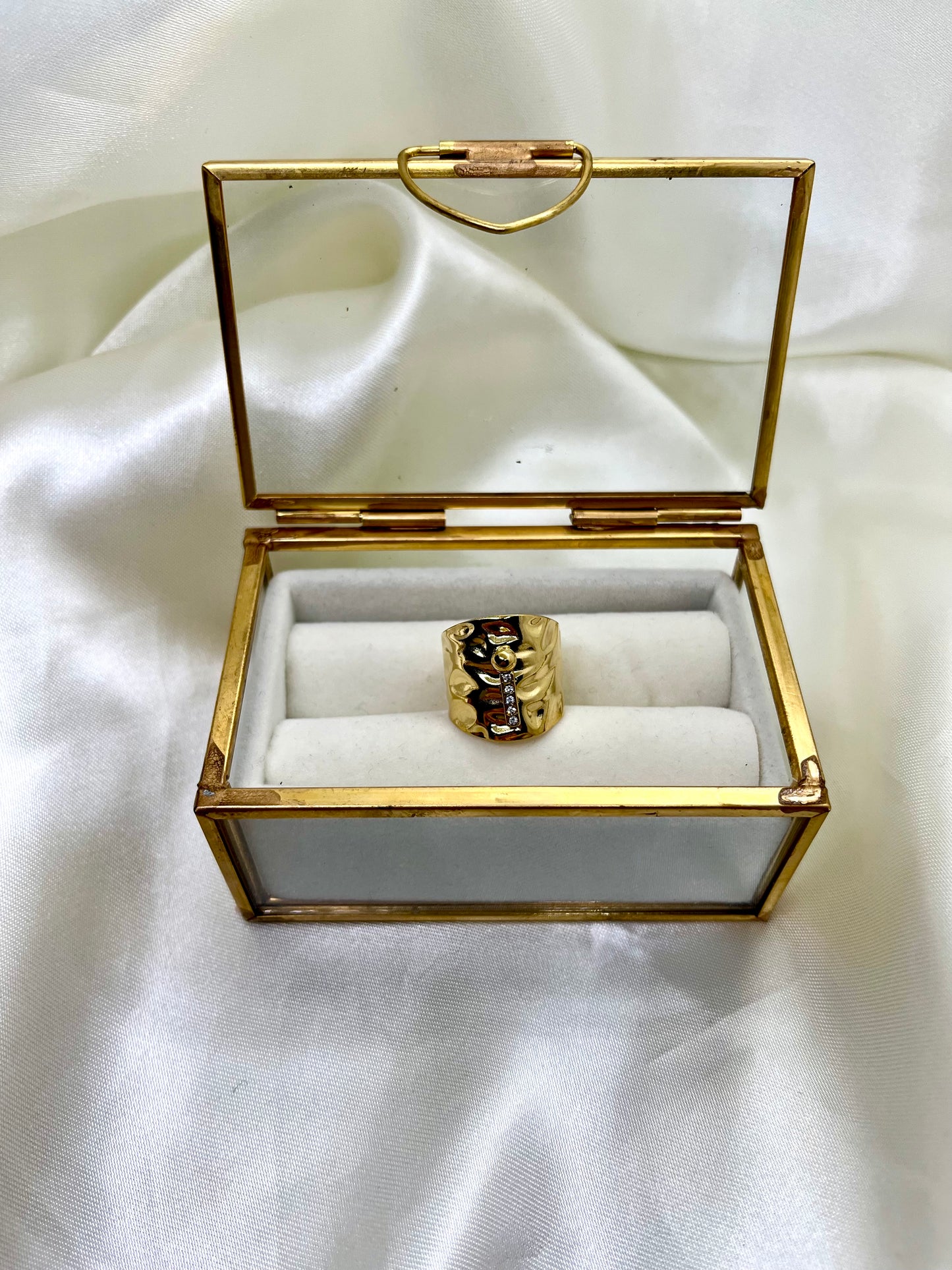 Bague large dorée