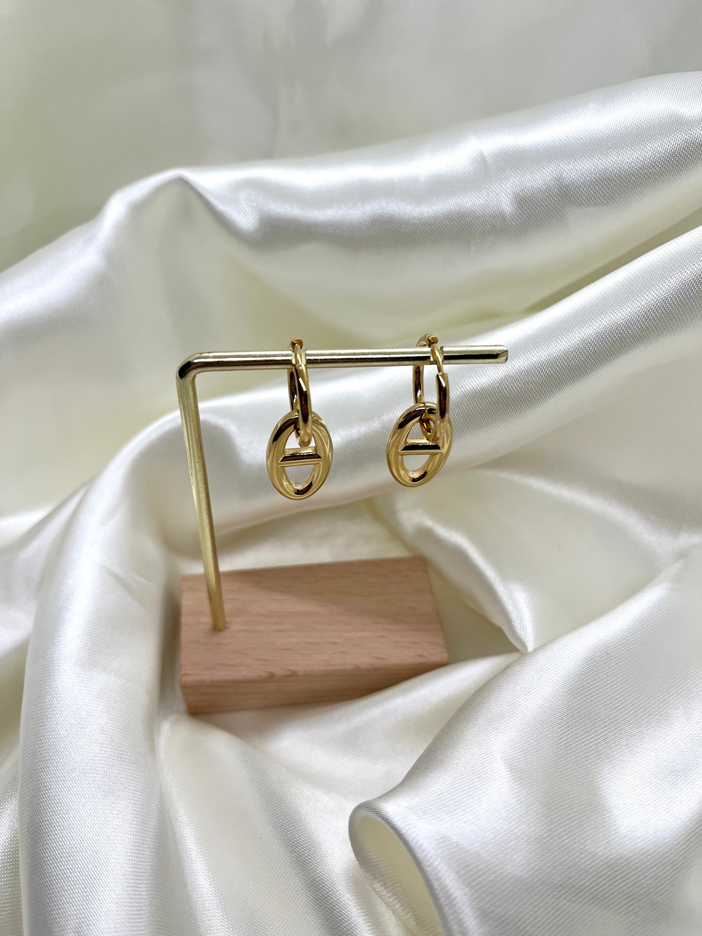 Boucles d’oreilles doré maille marine