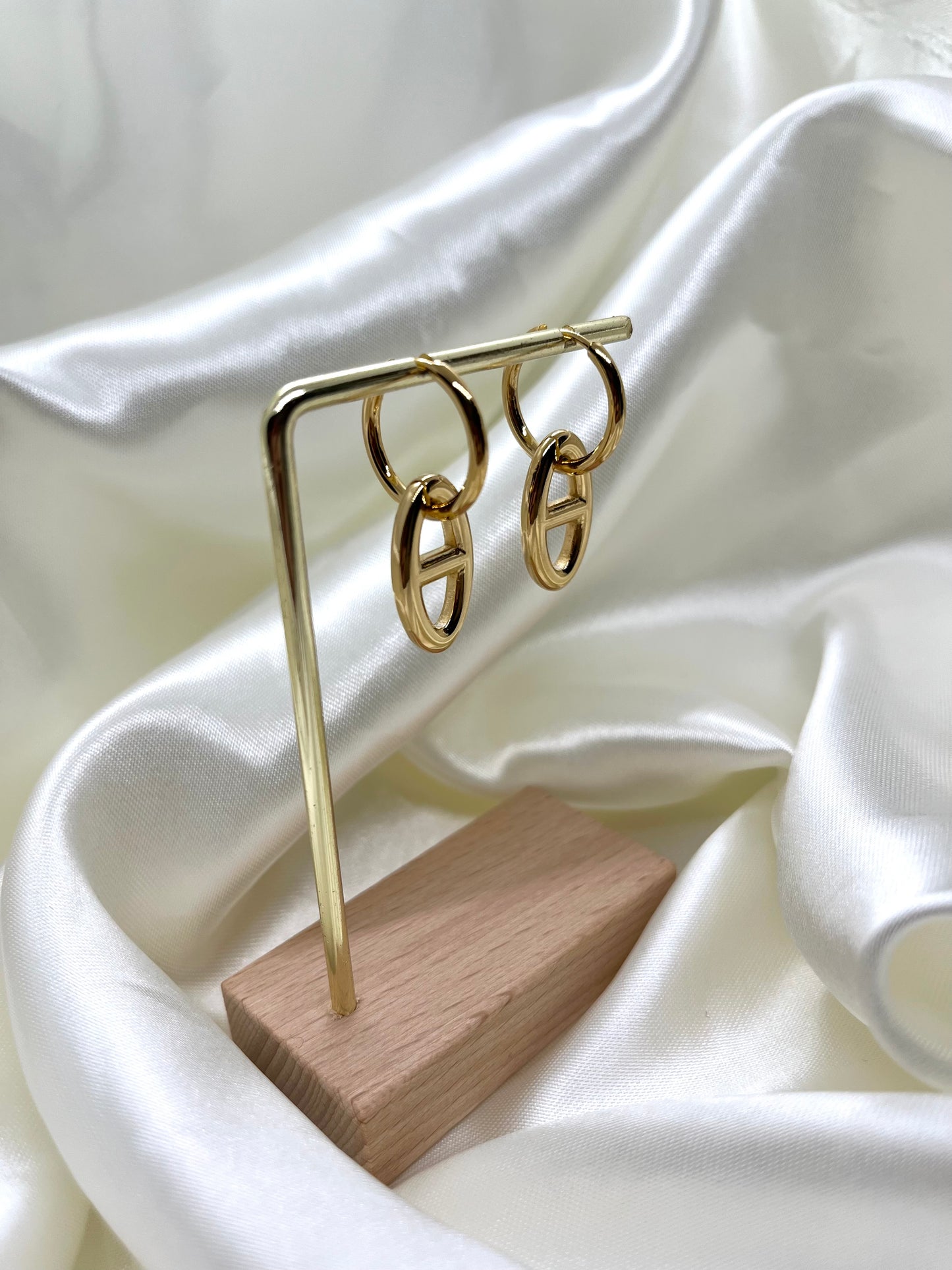 Boucles d’oreilles doré maille marine