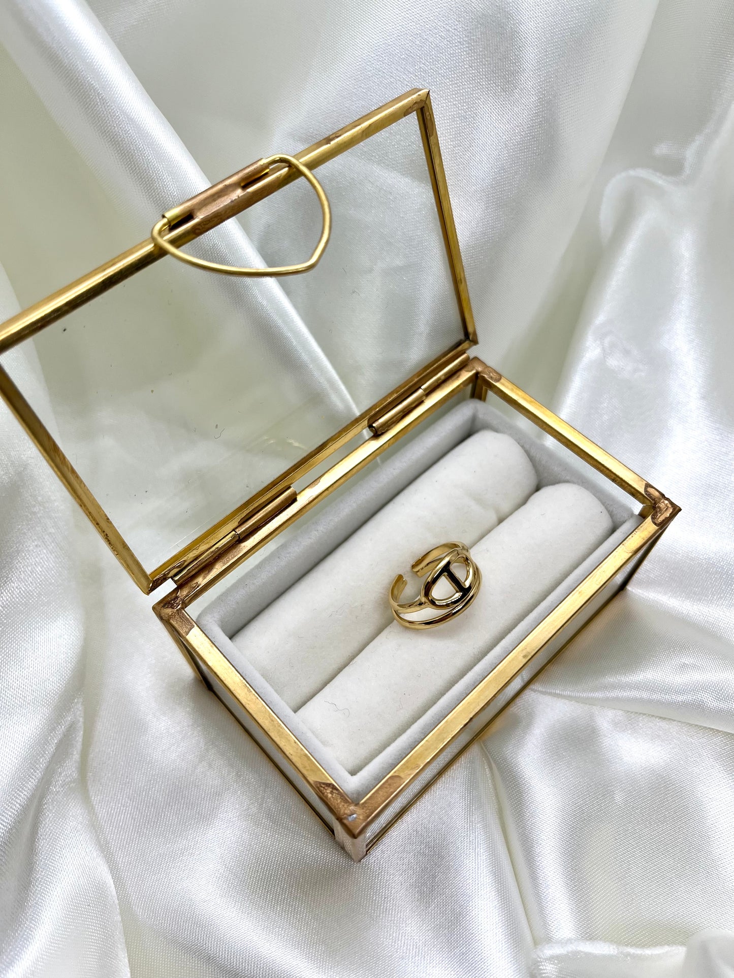 Bague doré deux rangées maille marine