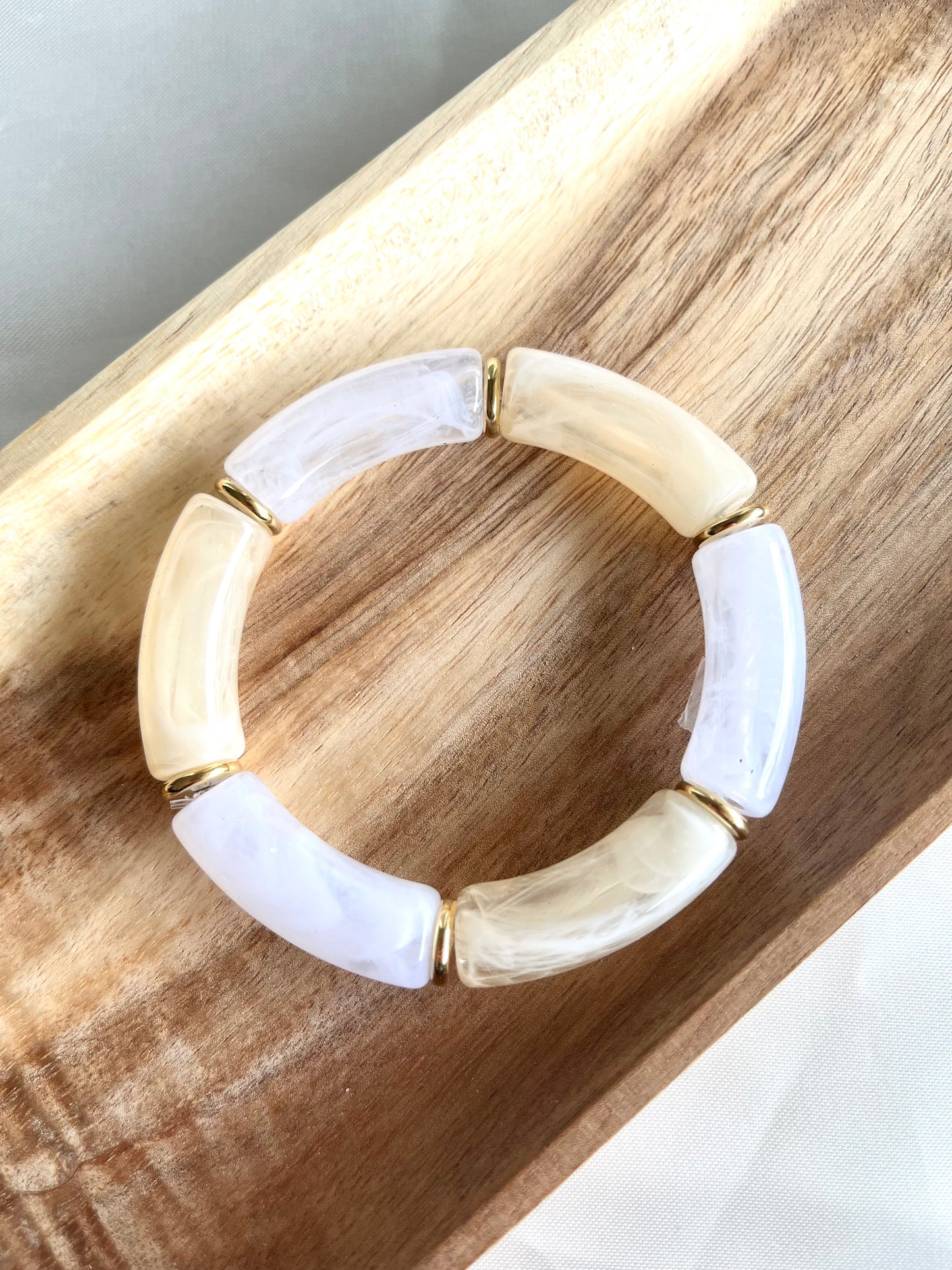 Bracelet beige et doré Zac