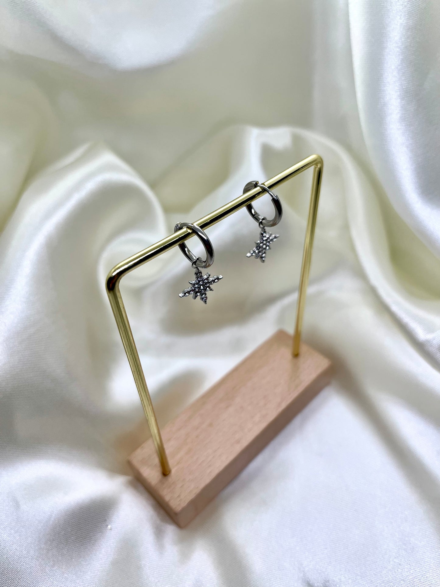 Boucles d’oreilles étoiles argenté