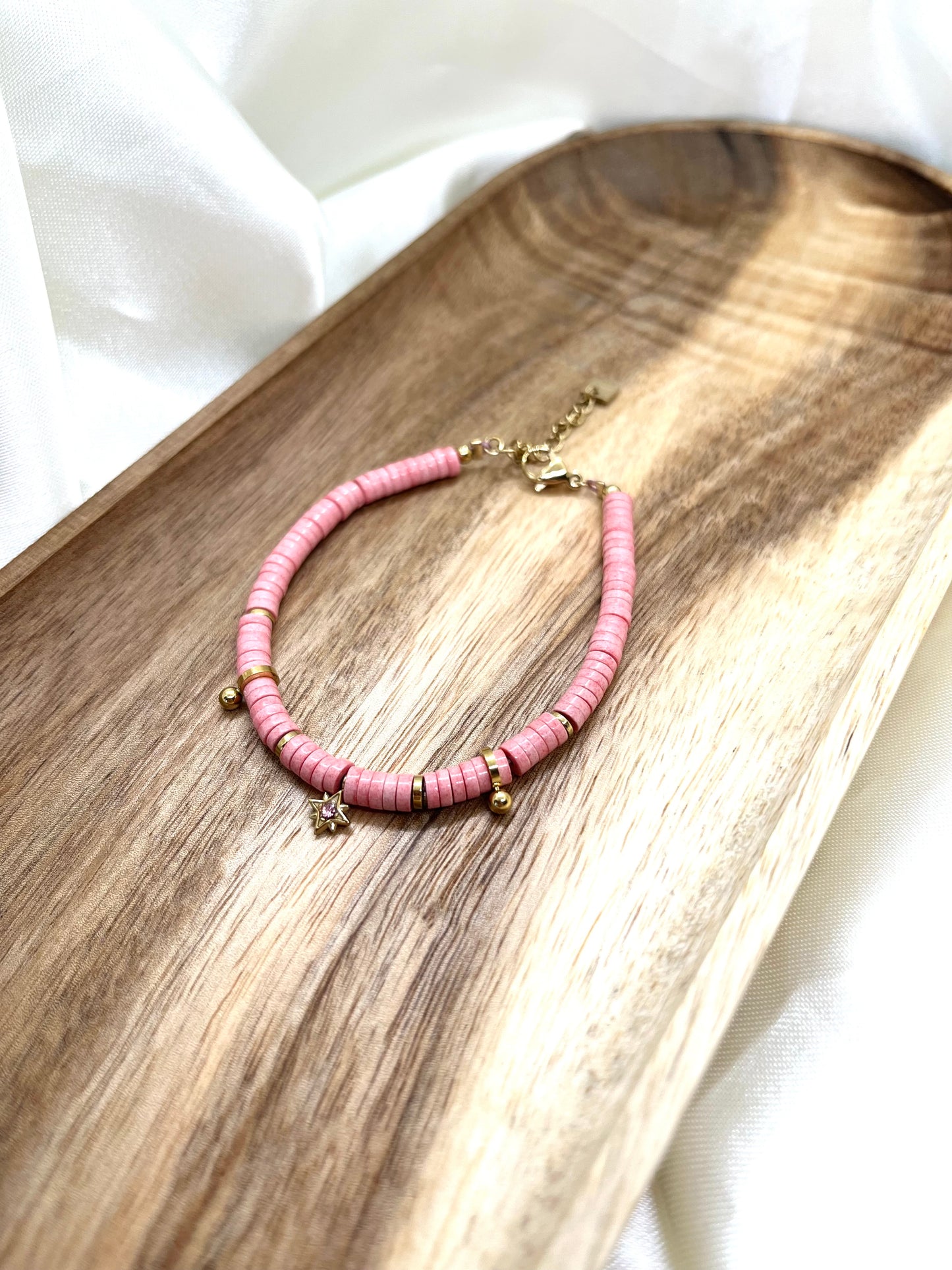 Bracelet perles rose Sansa