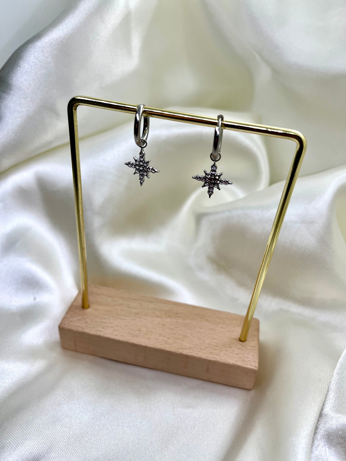 Boucles d’oreilles étoiles argenté