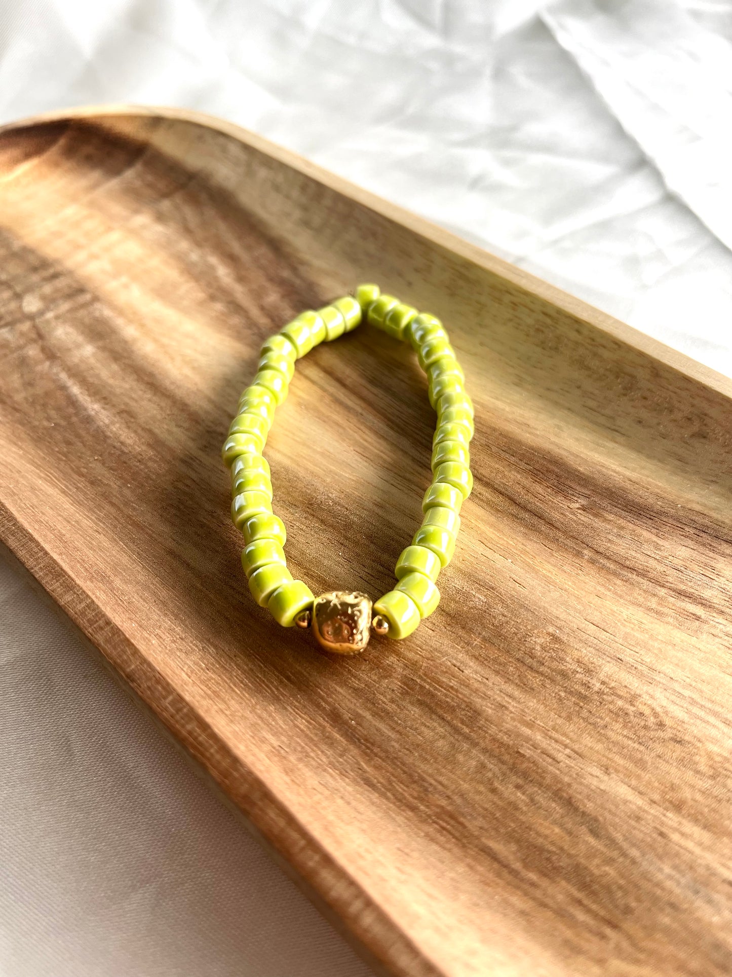 Bracelet en perles vertes
