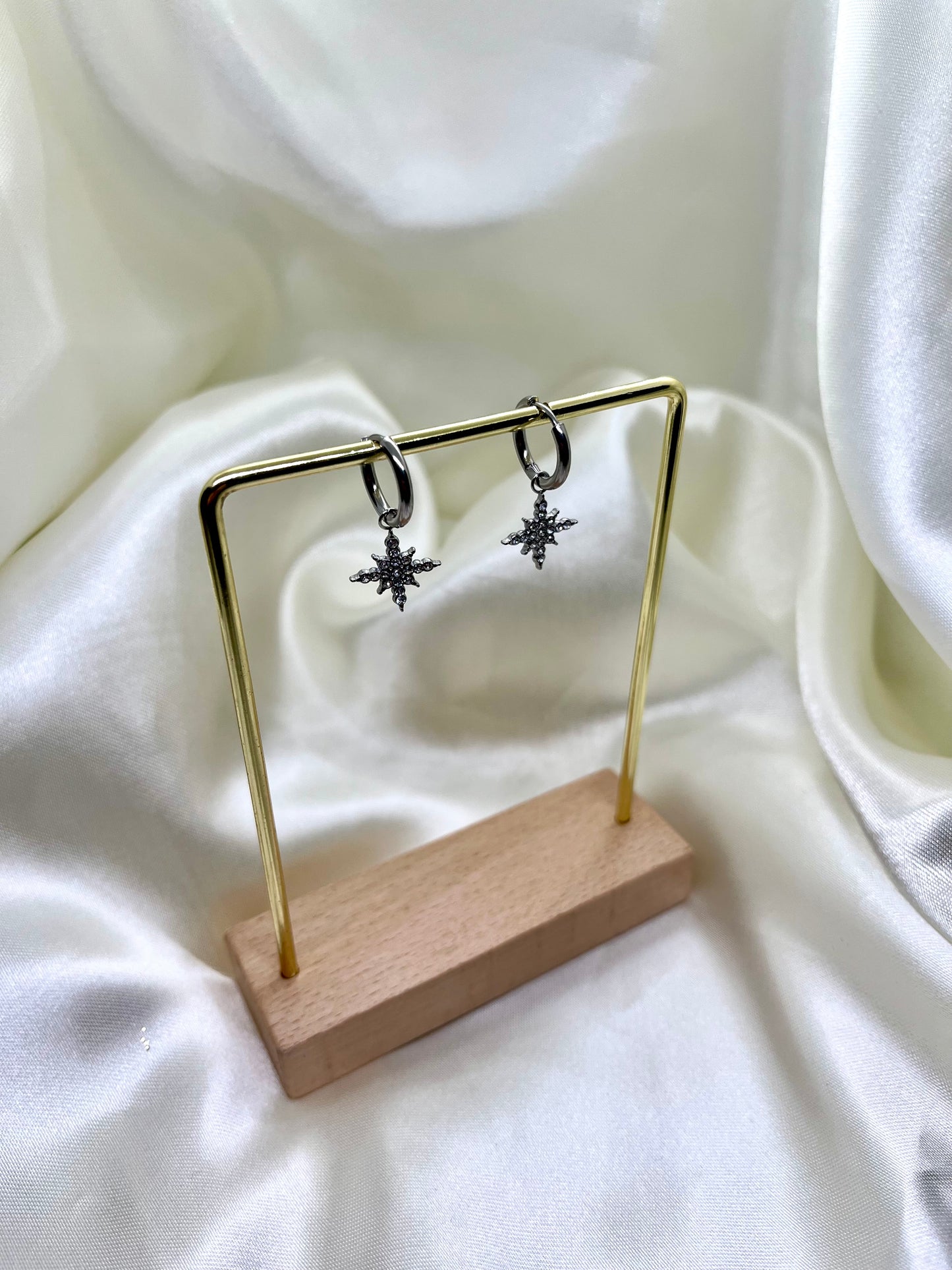 Boucles d’oreilles étoiles argenté