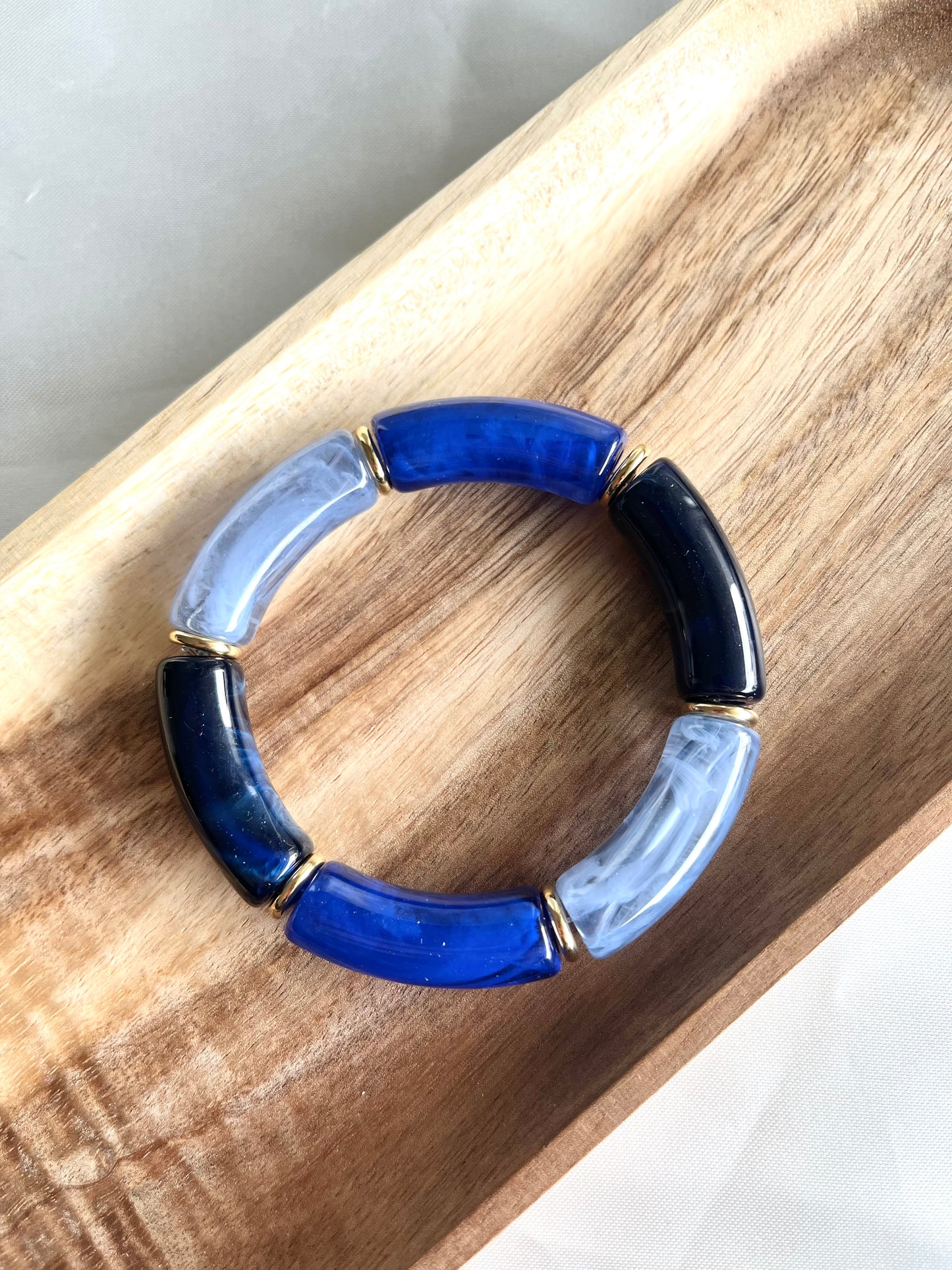 Bracelet doré et bleu Zac