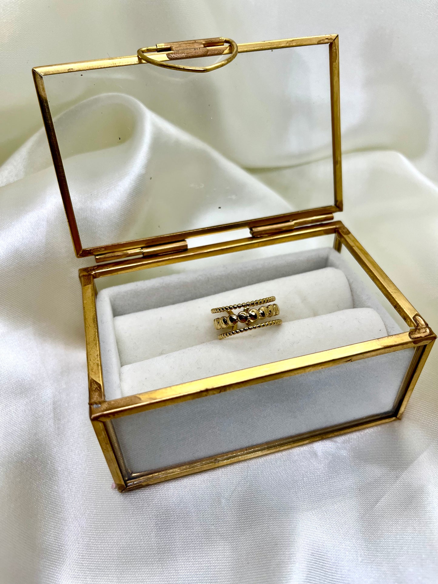 Bague doré multi rangs