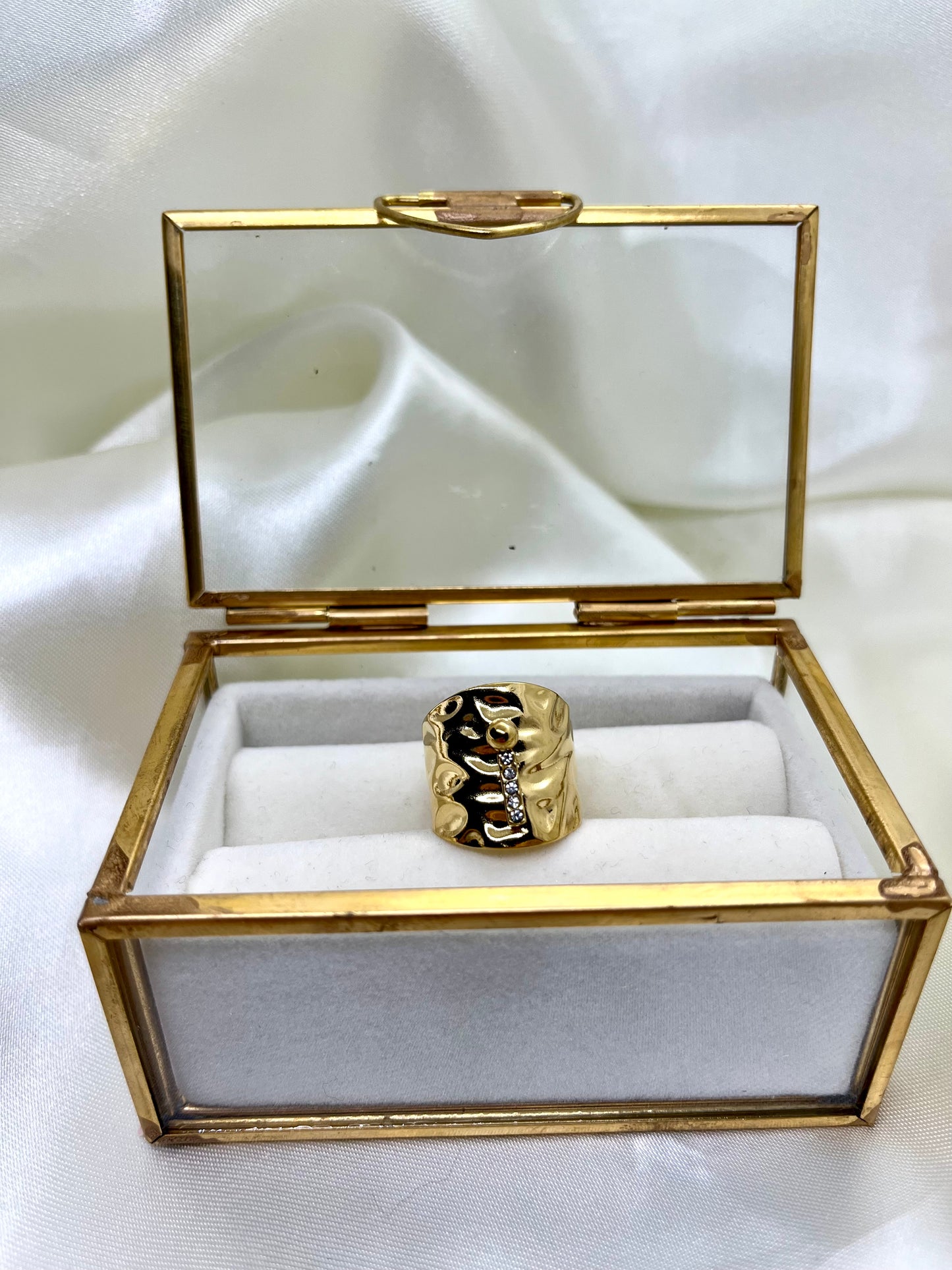 Bague large dorée