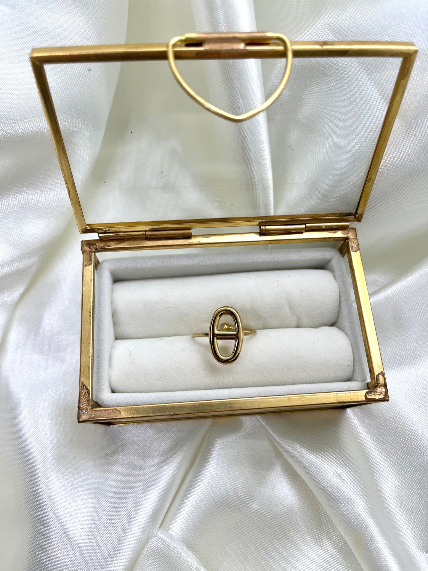 Bague doré maille marine