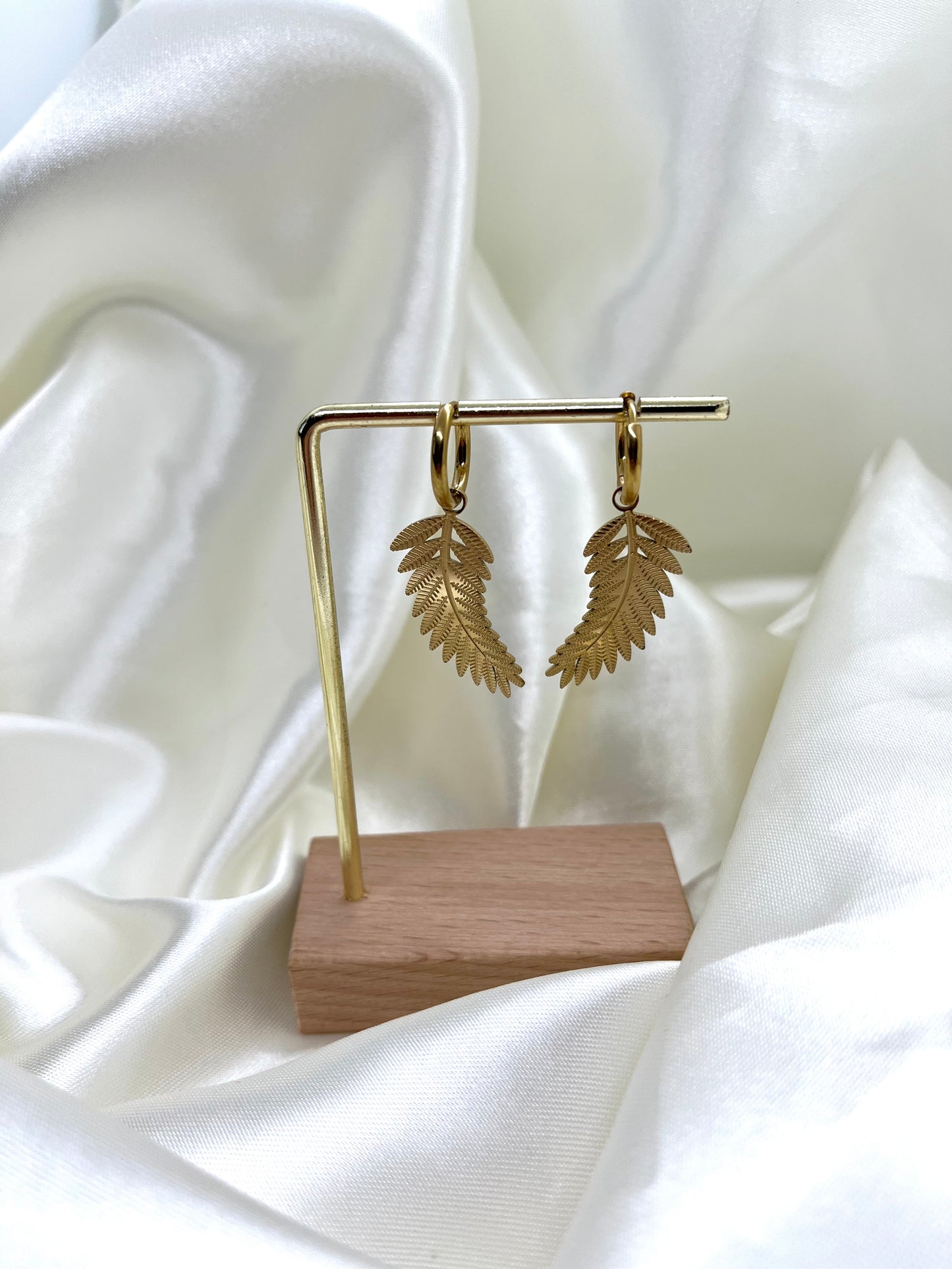 Boucles d’oreilles doré feuillage Loïs