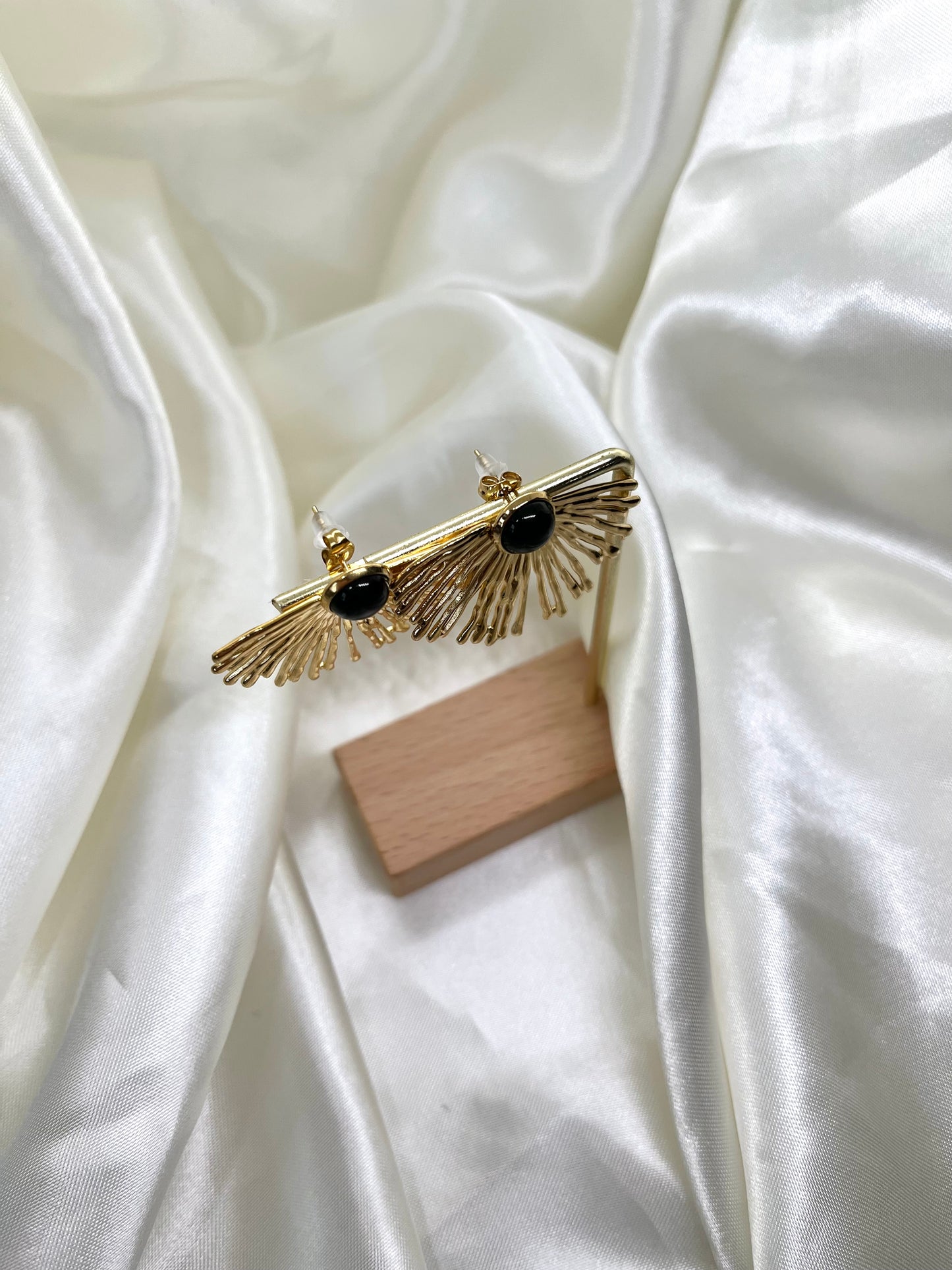 Boucles d’oreilles doré et noir