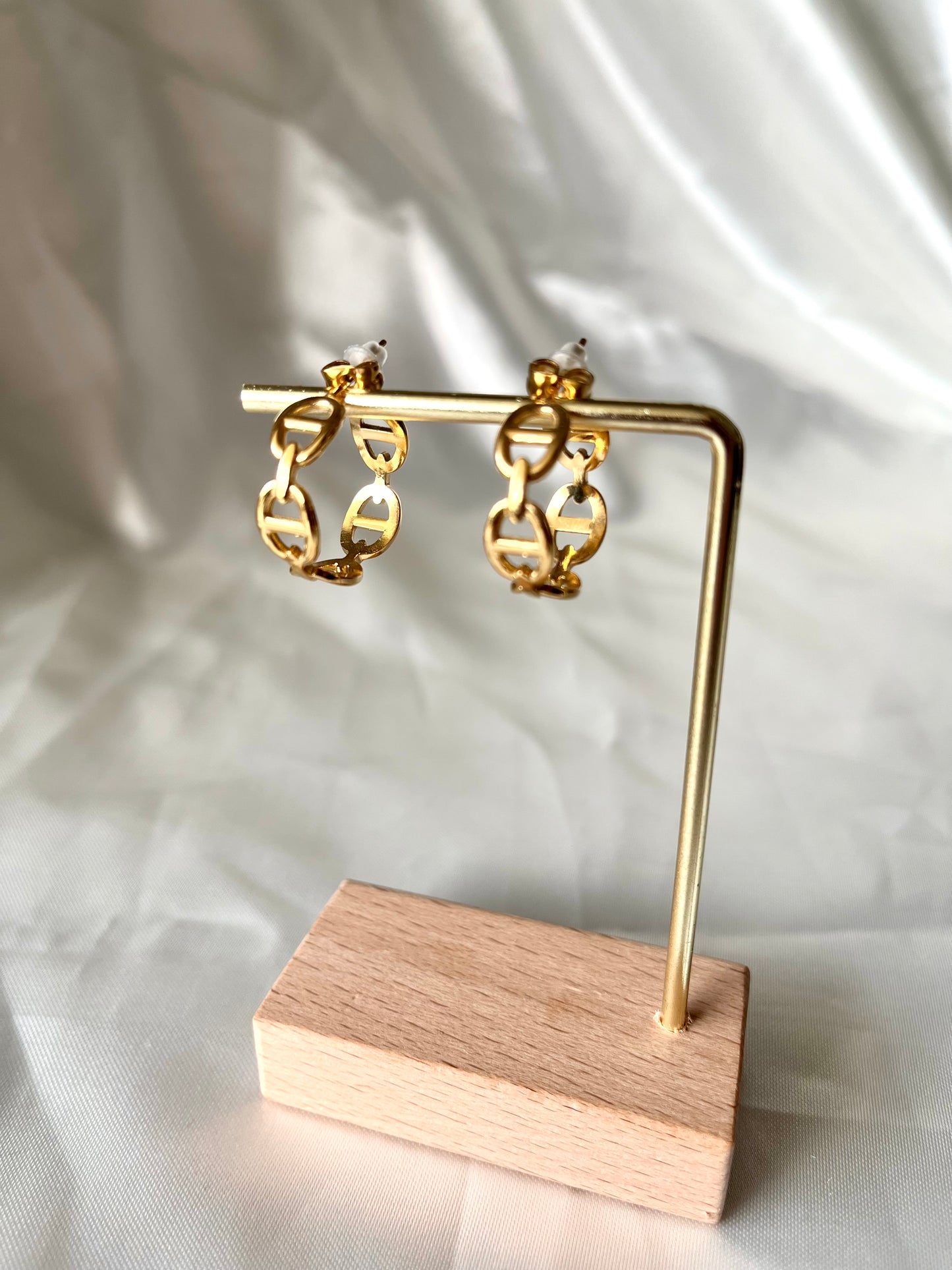 Boucles d’oreilles anneaux doré Marin