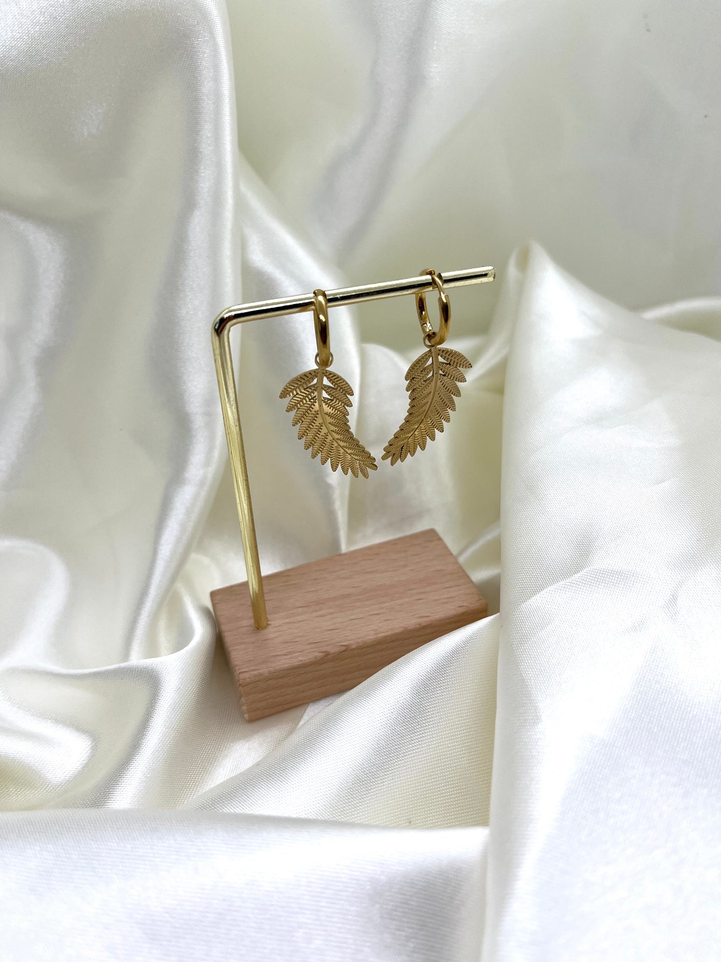 Boucles d’oreilles doré feuillage Loïs