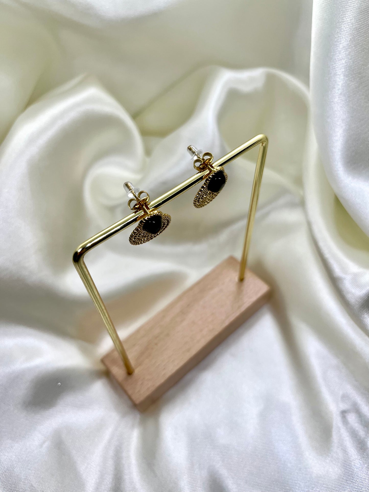 Boucles d’oreilles doré et noir