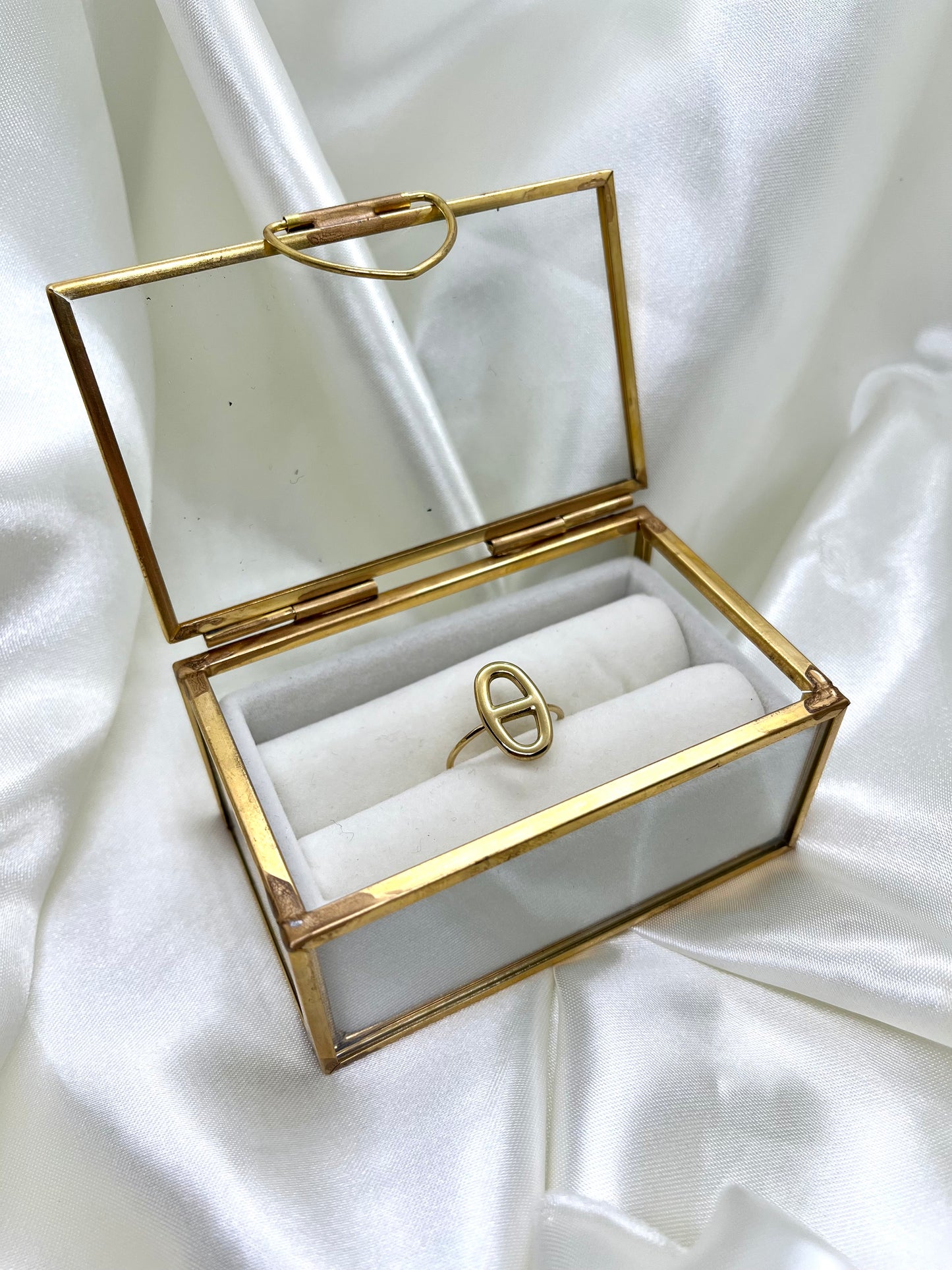 Bague doré maille marine