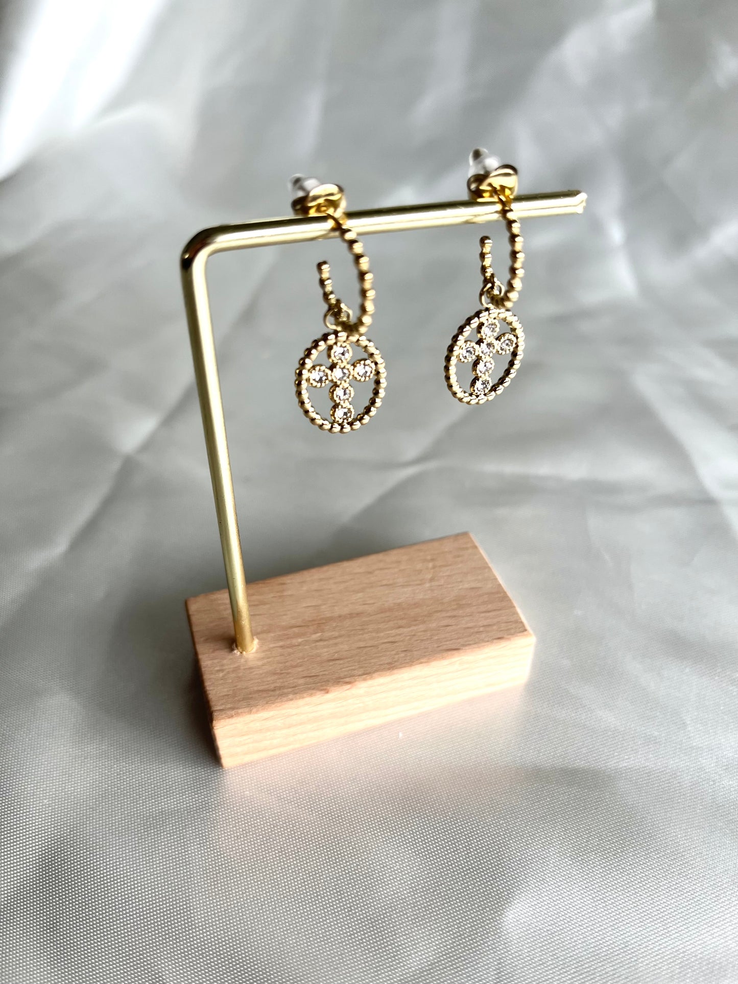 Boucles d’oreilles doré Croix