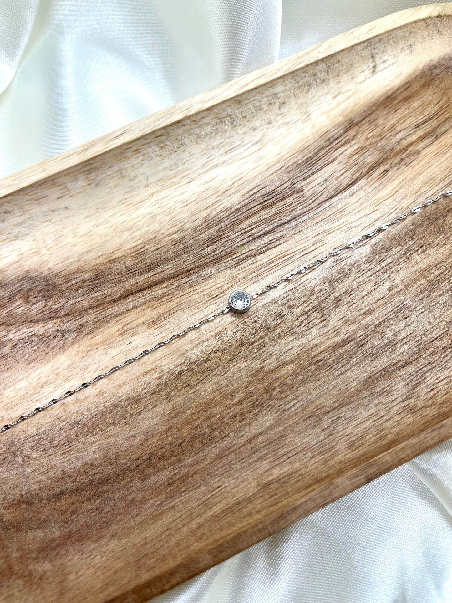 Bracelet argenté strass rond