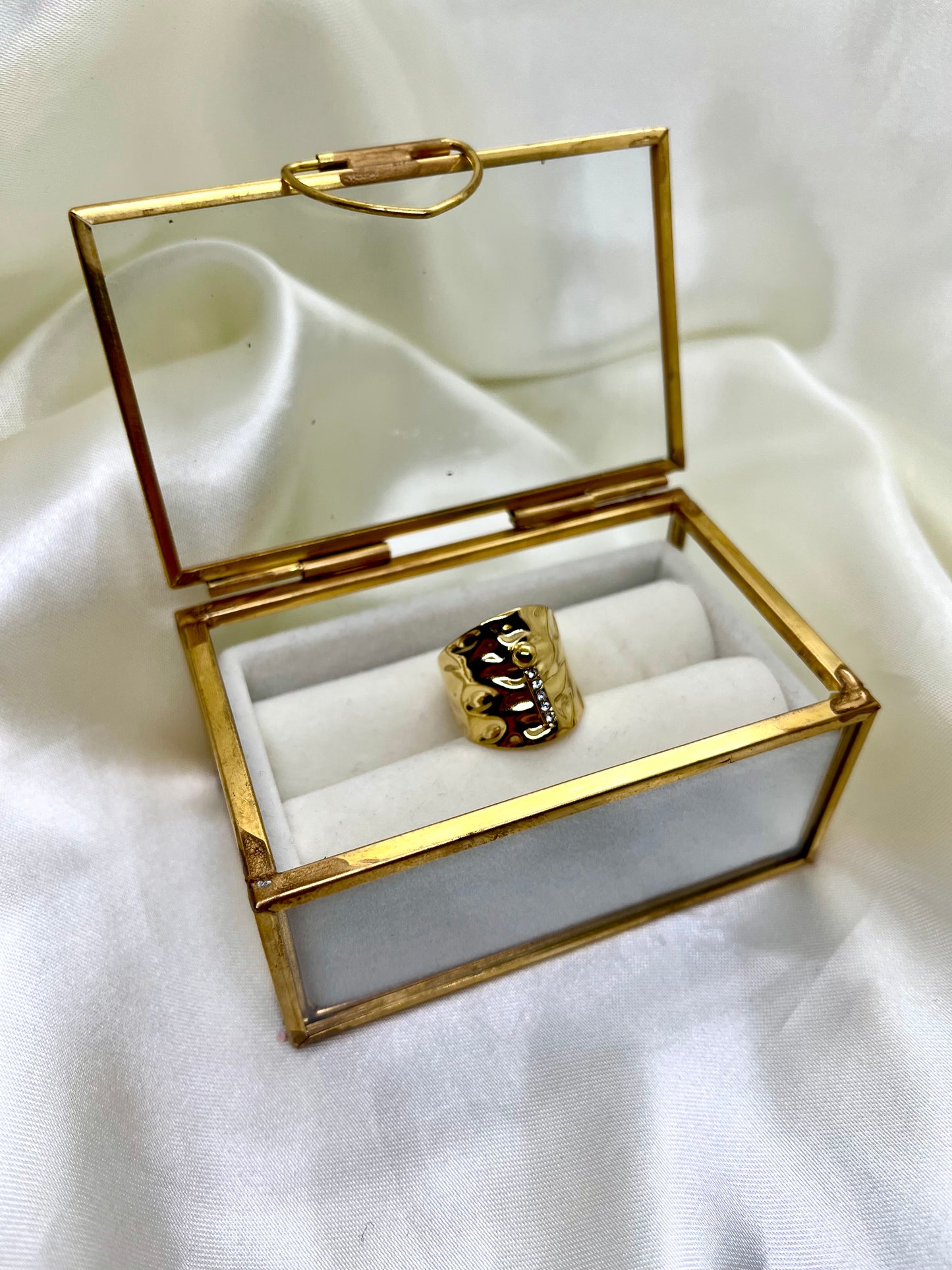 Bague large dorée