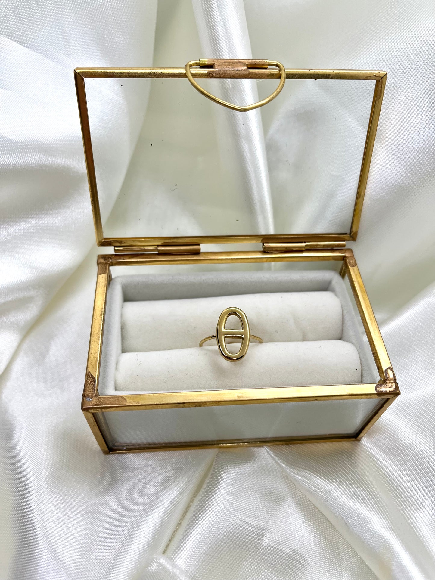Bague doré maille marine