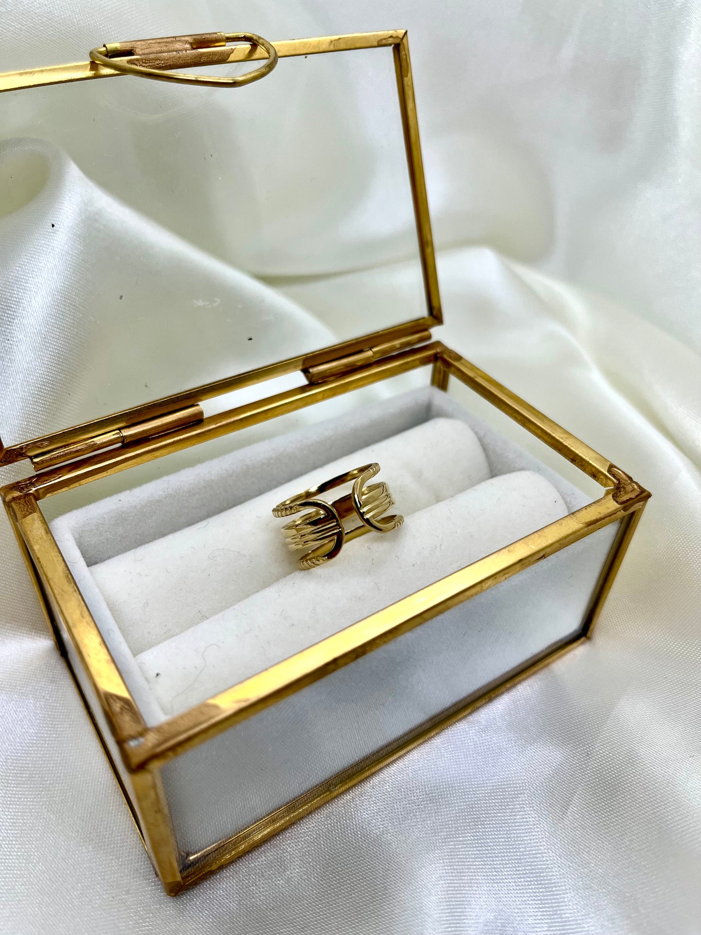 Bague doré multi rangs