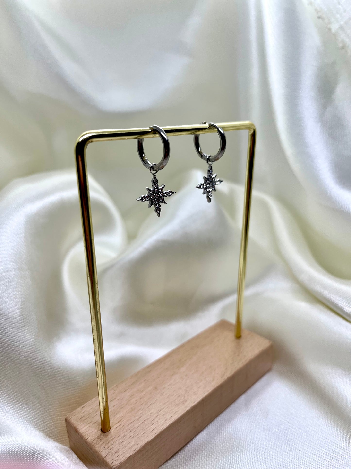 Boucles d’oreilles étoiles argenté