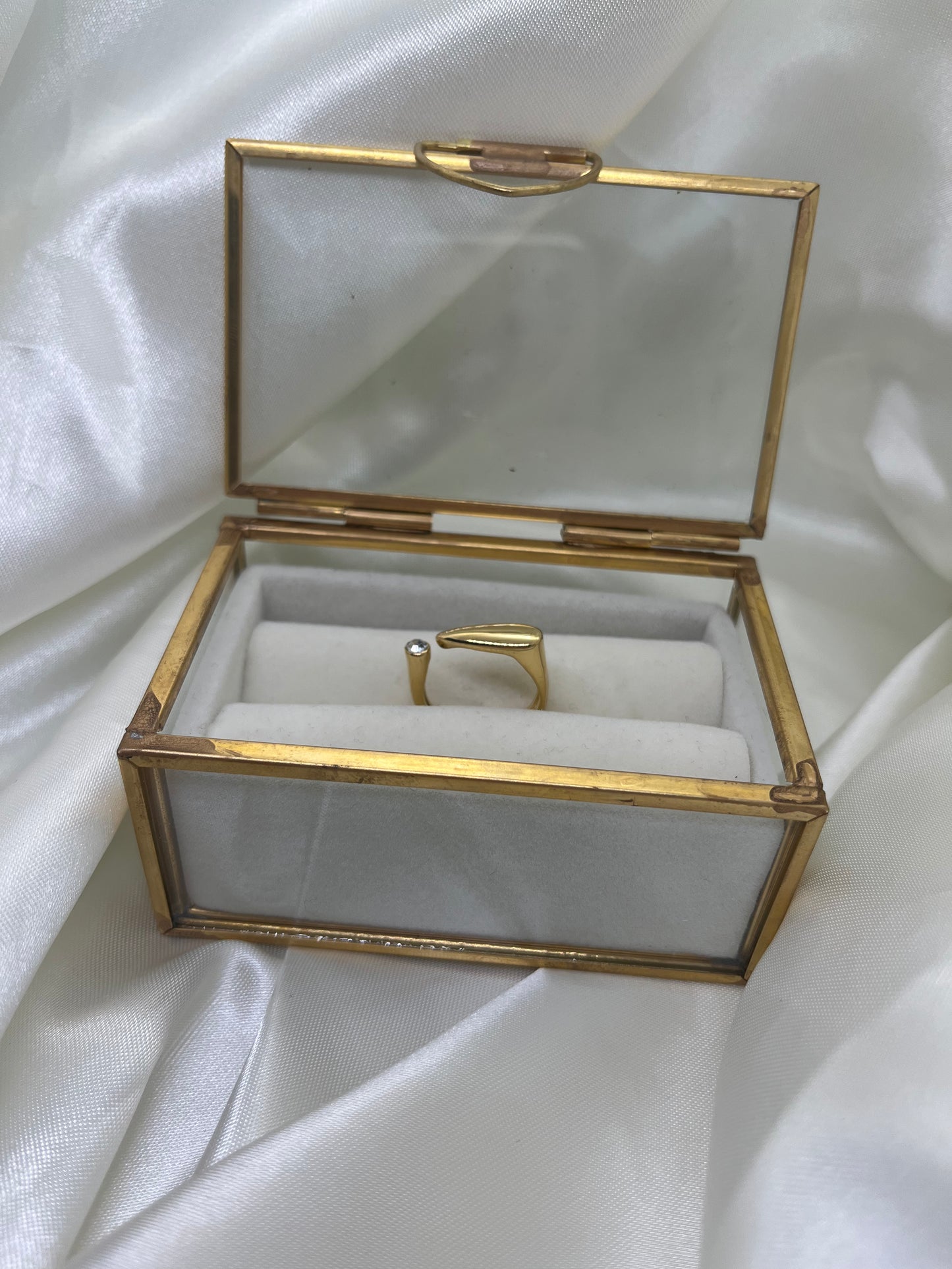 Bague doré et strass - bijoux en acier inoxydable femme