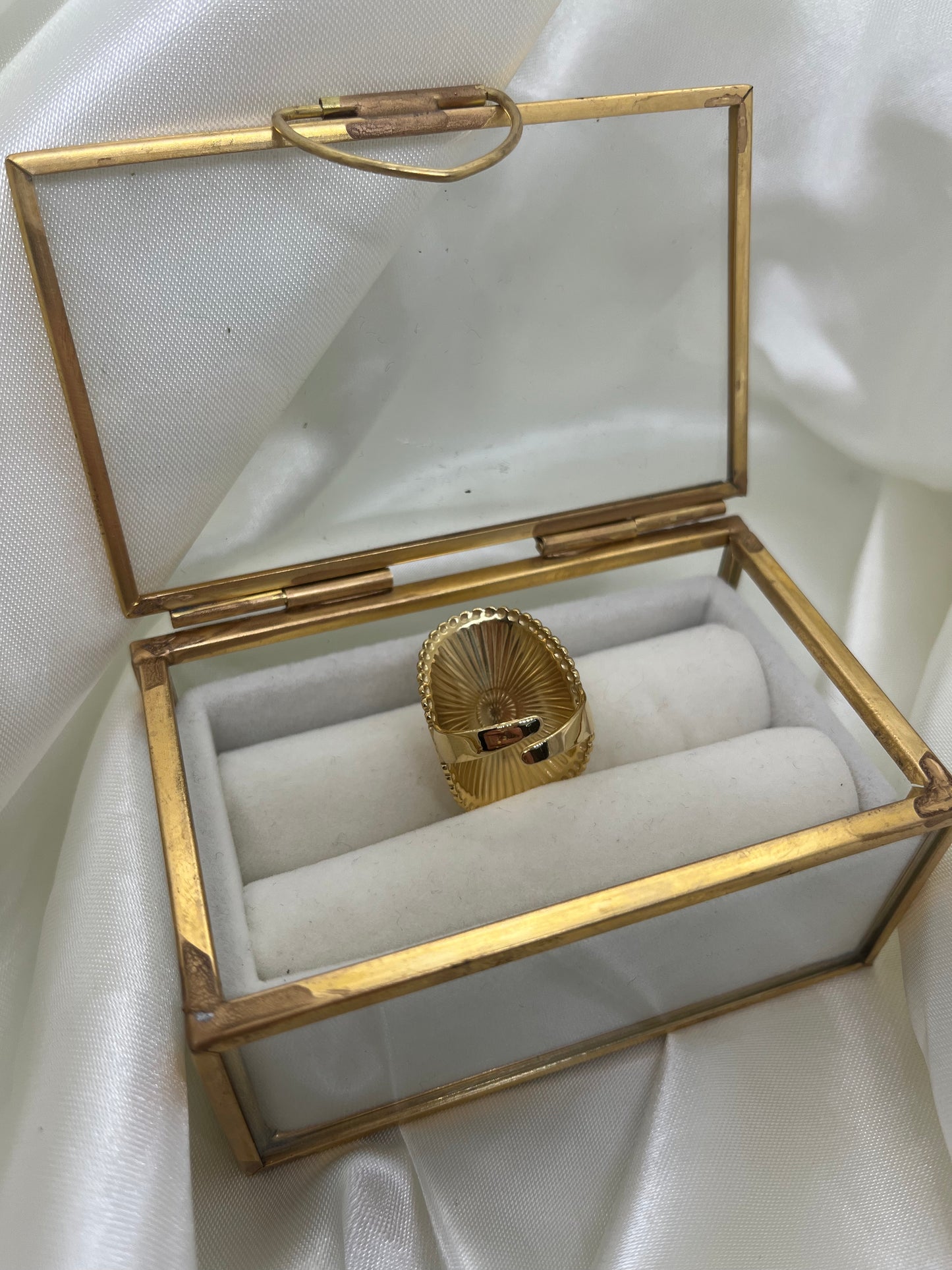 Bague doré ovale - bijoux en acier inoxydable femme