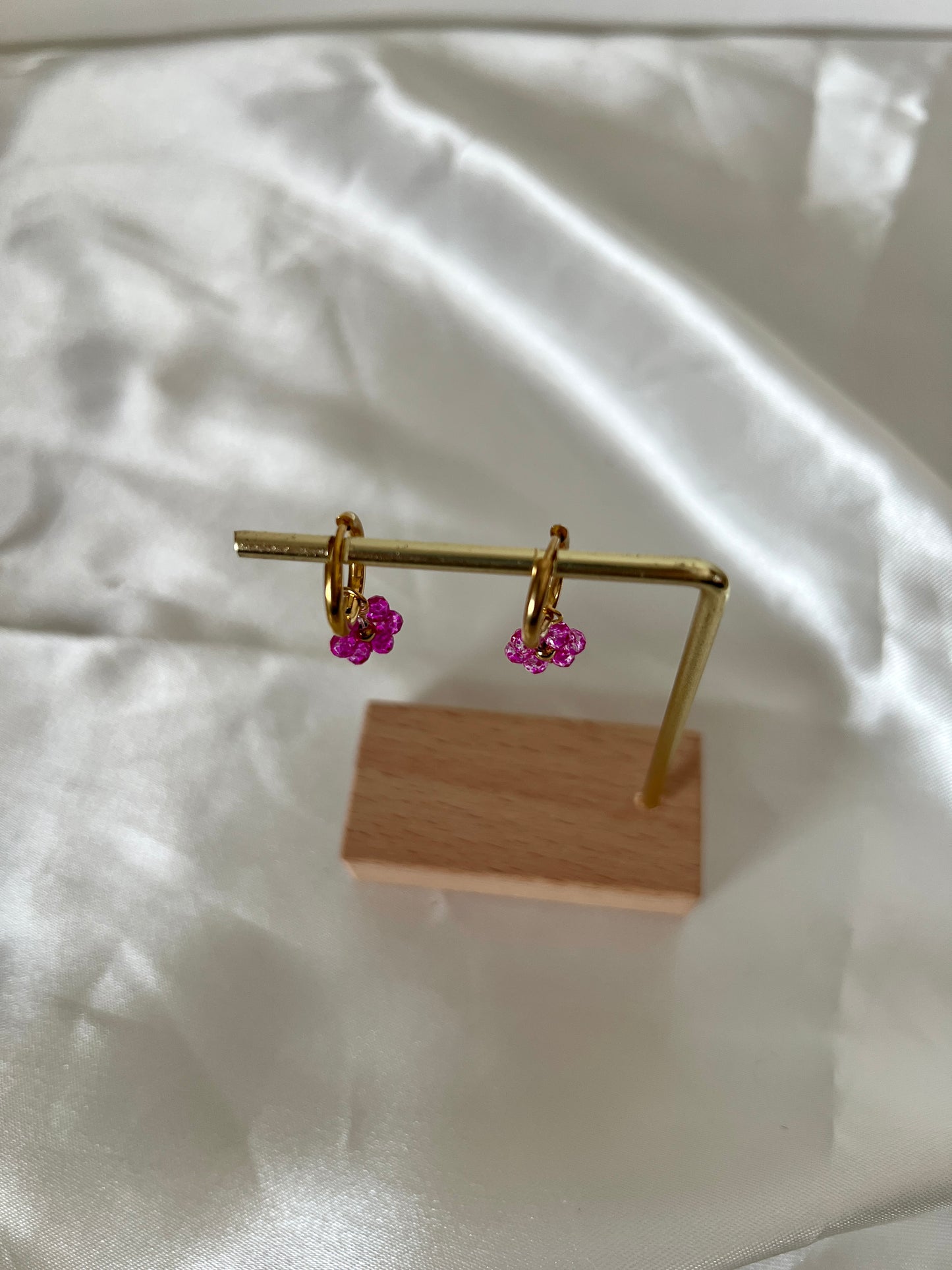 Boucles d'oreilles fleurs fuschia Baya