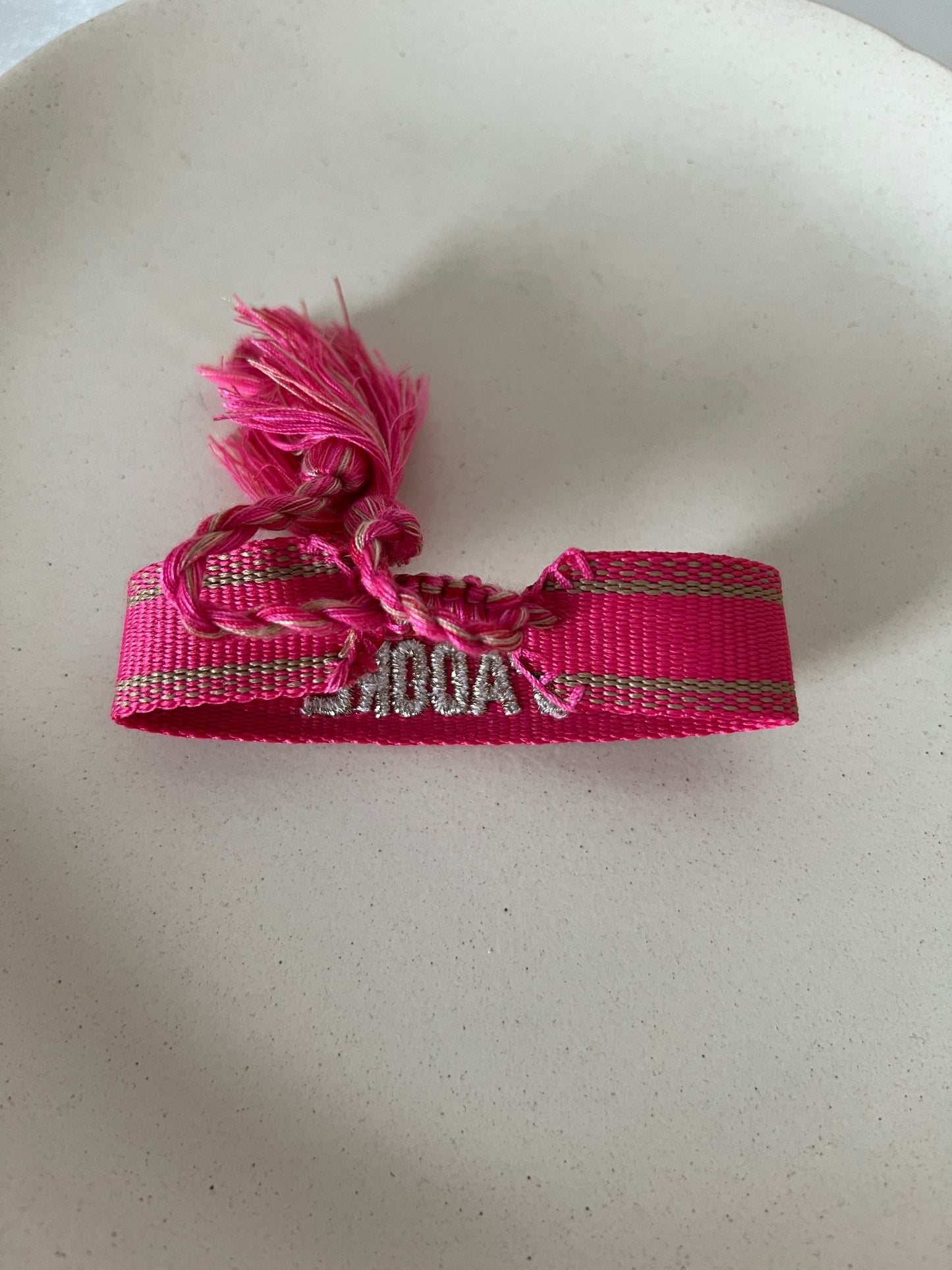 Bracelet j'adore rose et doré