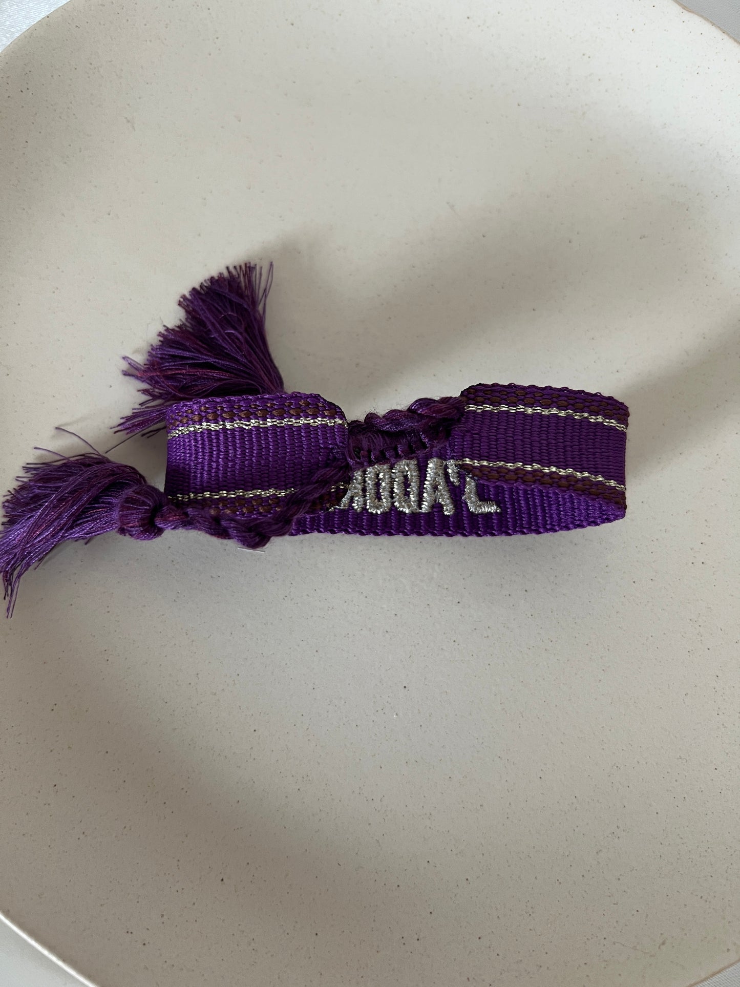 Bracelet j'adore violet et doré