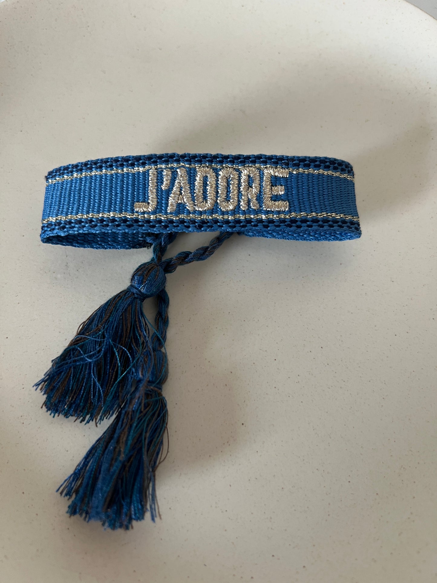 Bracelet j'adore bleu et doré