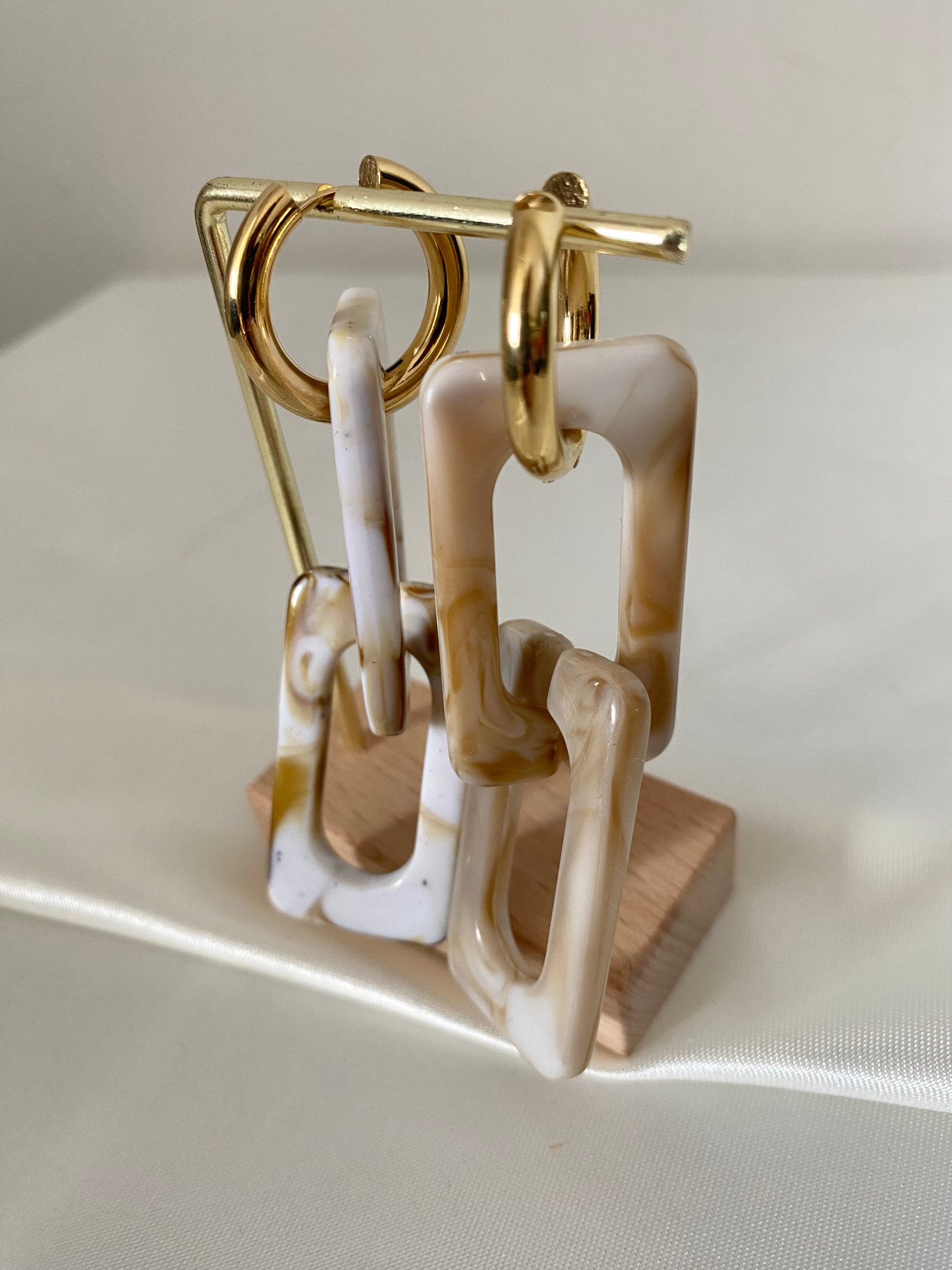 Boucles d'oreilles Orlane beige