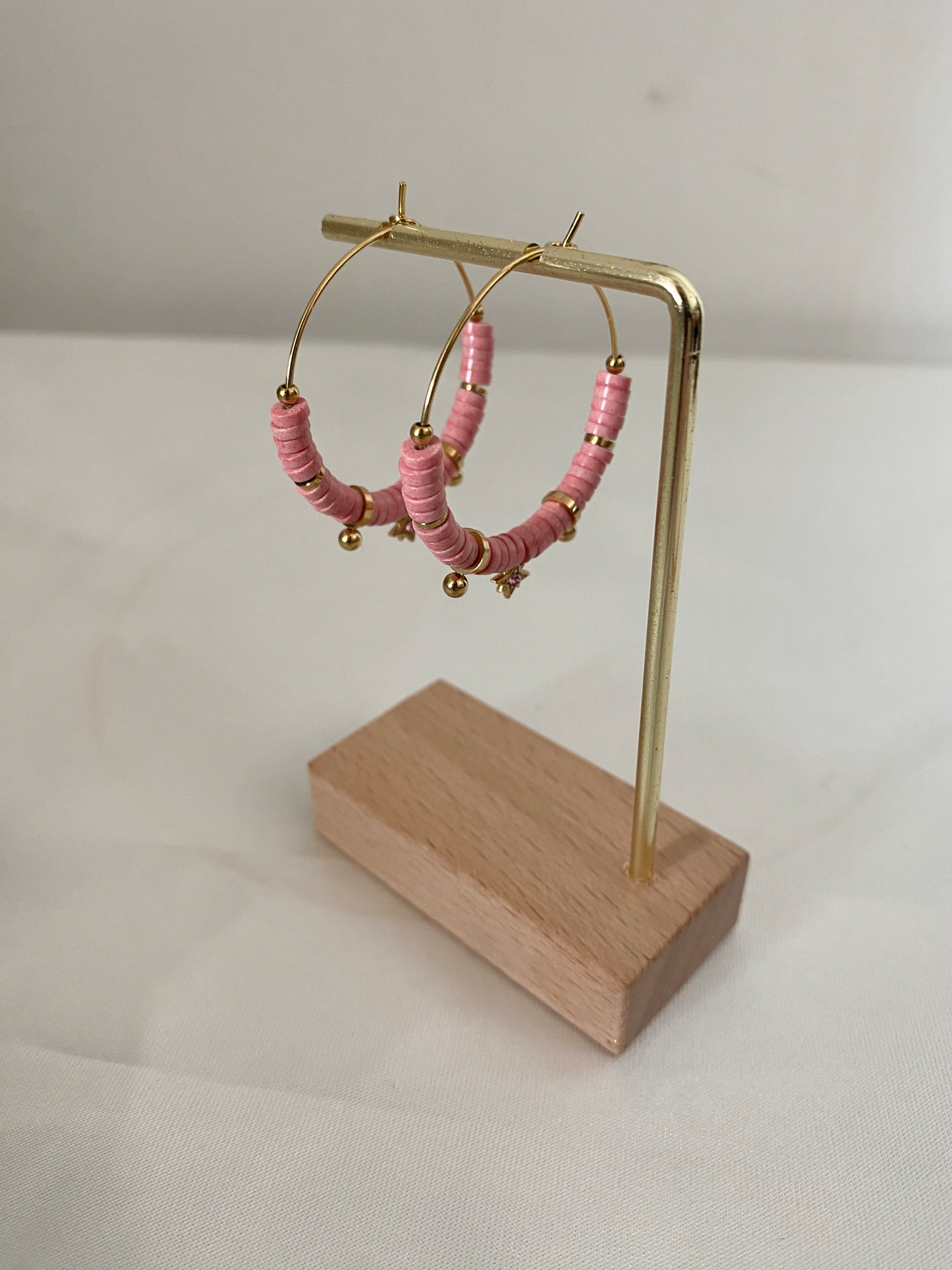 Boucles d'oreilles Evy rose