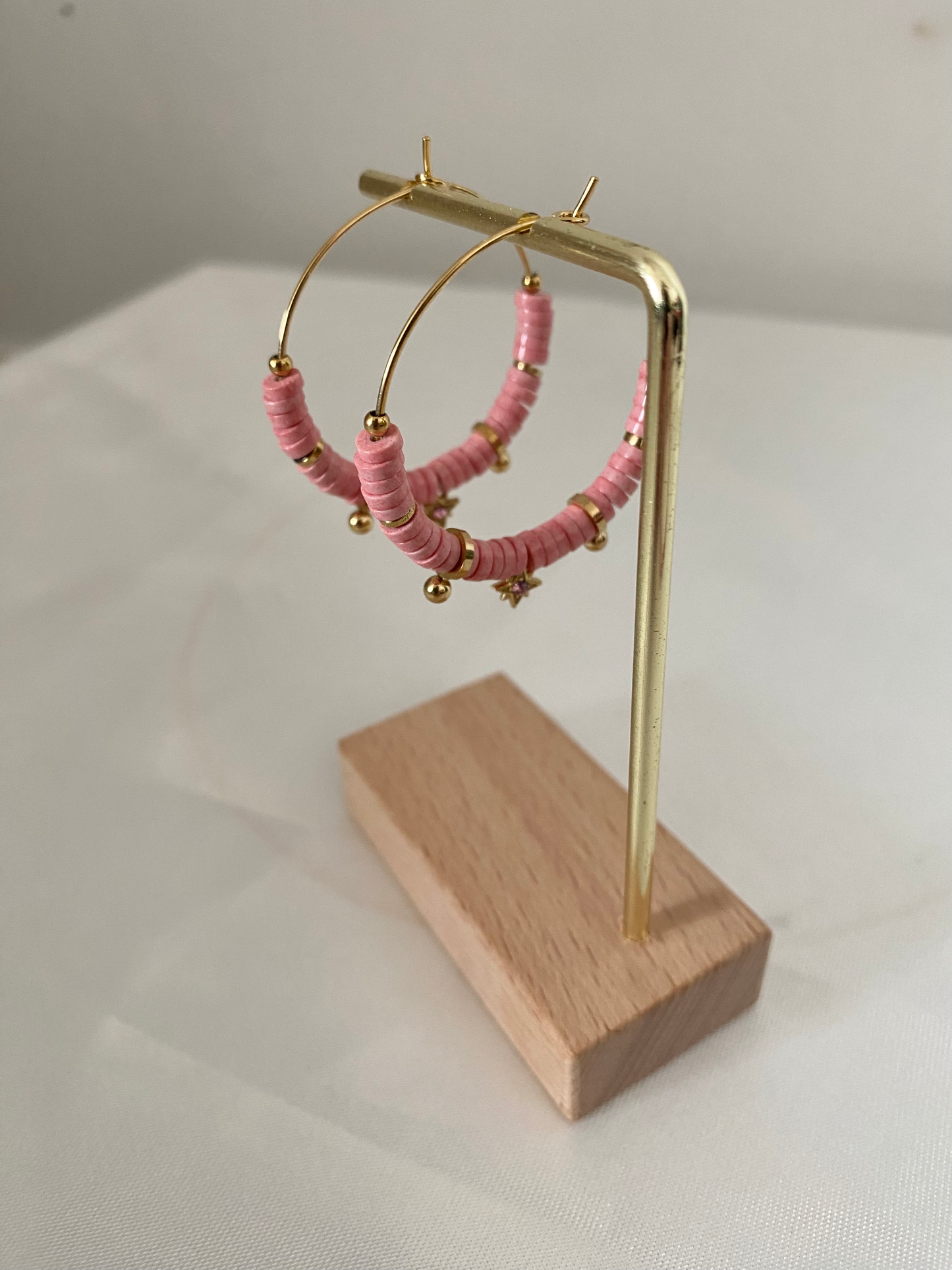 Boucles d'oreilles Evy rose