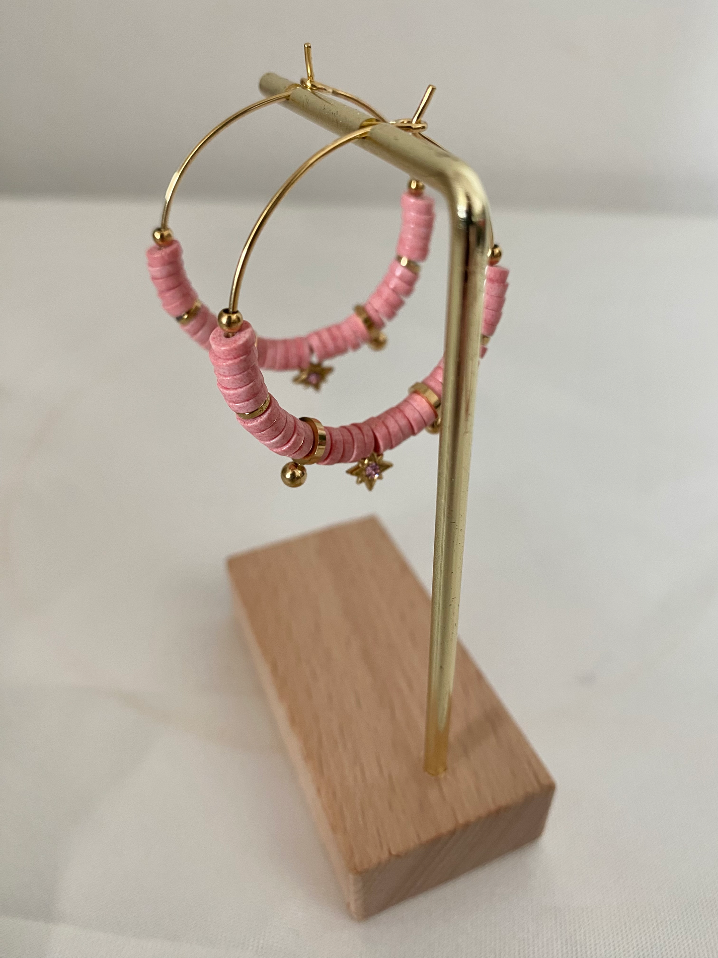 Boucles d'oreilles Evy rose