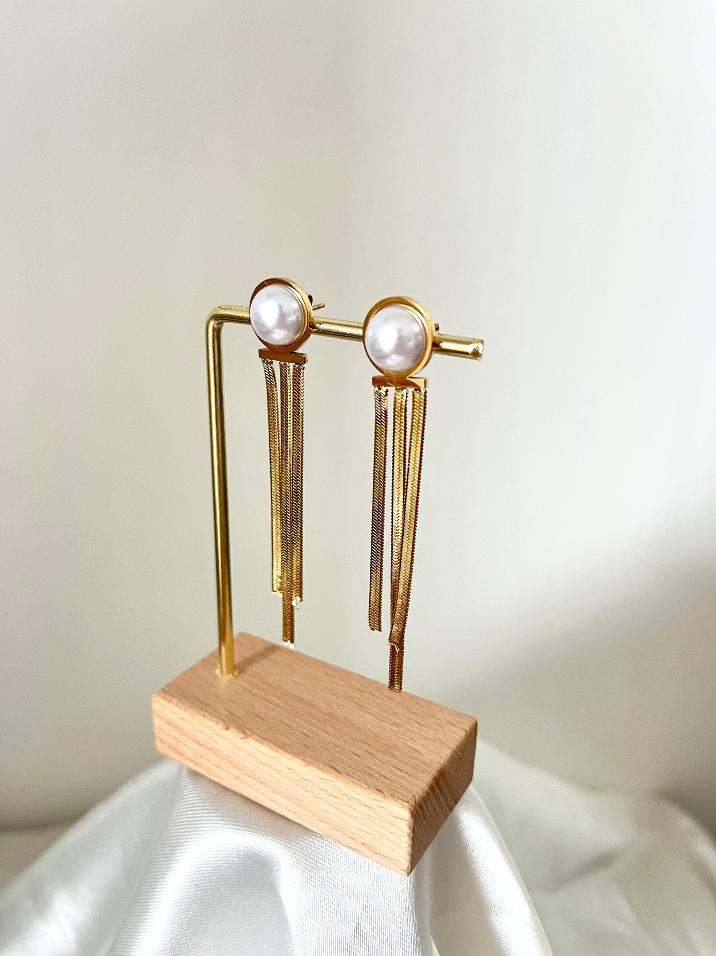 Boucles d'oreilles doré et nacré Mariah