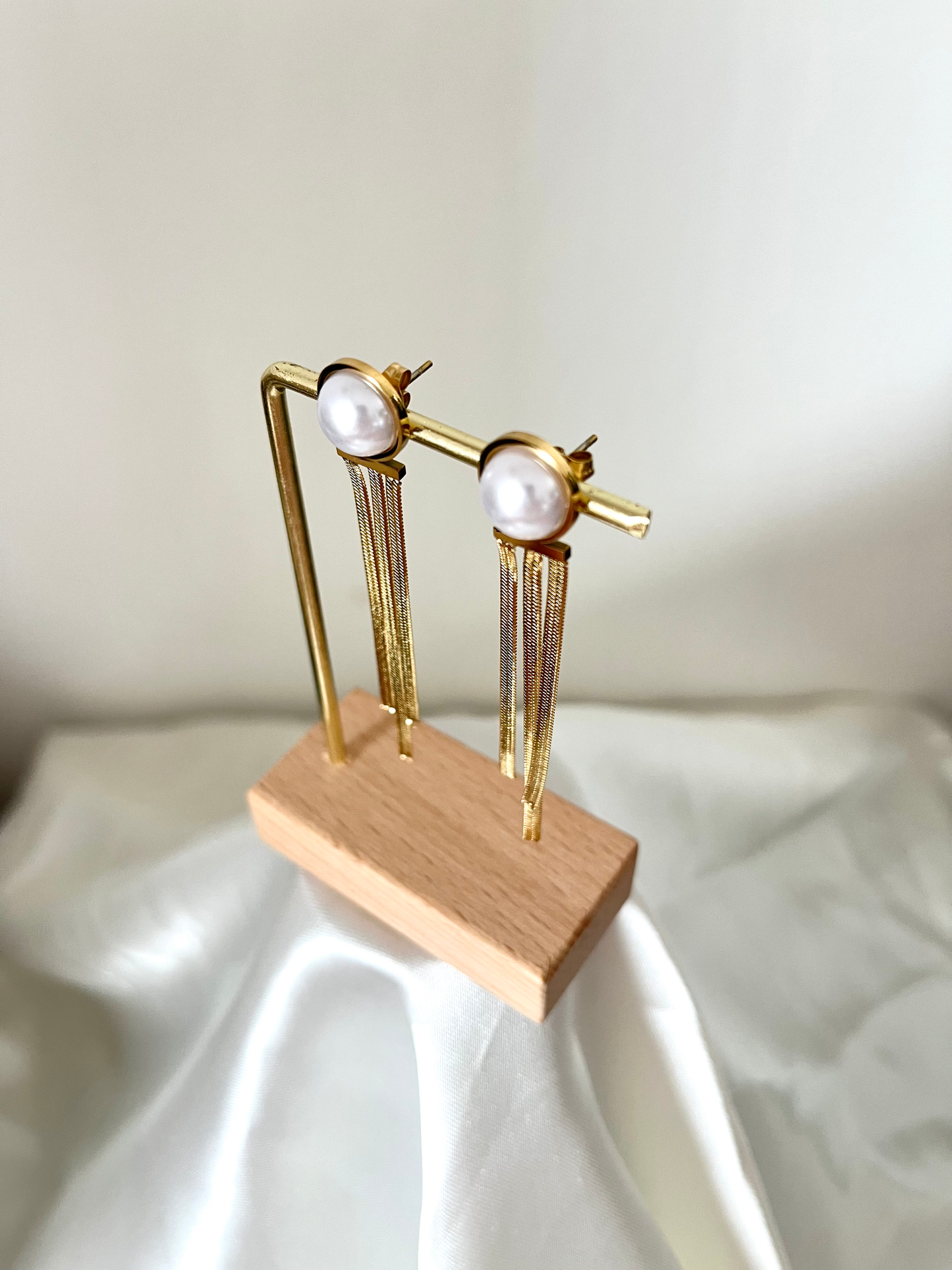 Boucles d'oreilles doré et nacré Mariah
