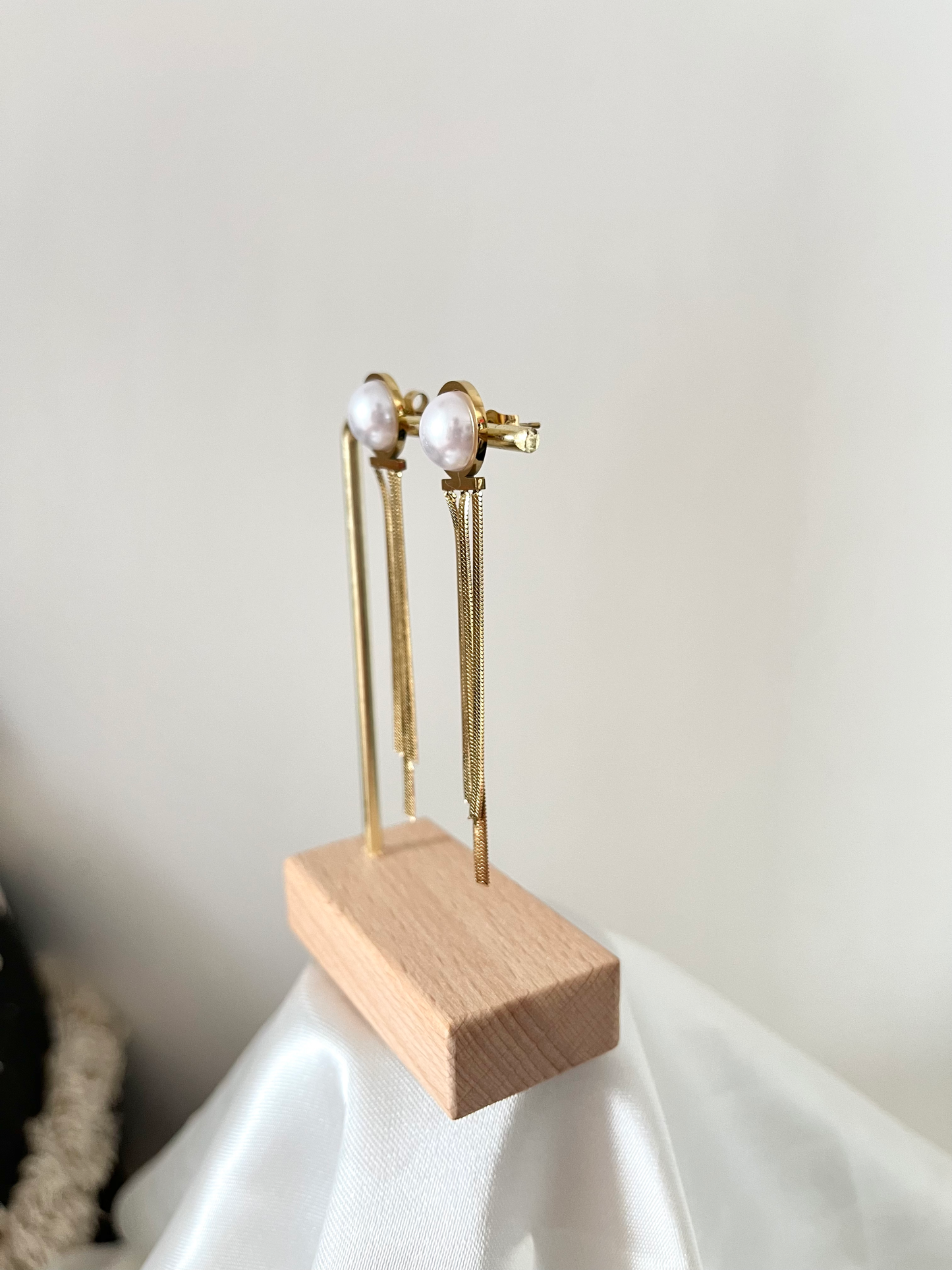 Boucles d'oreilles doré et nacré Mariah