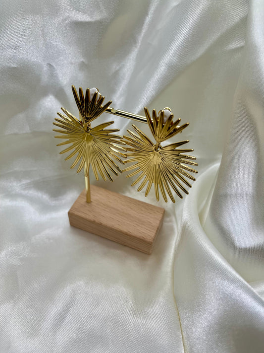 Boucles d’oreilles dorées feuillage