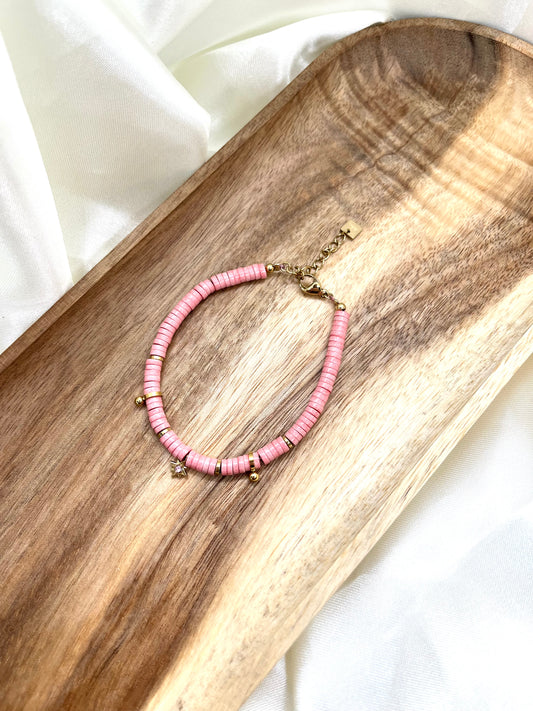 Bracelet perles rose Sansa
