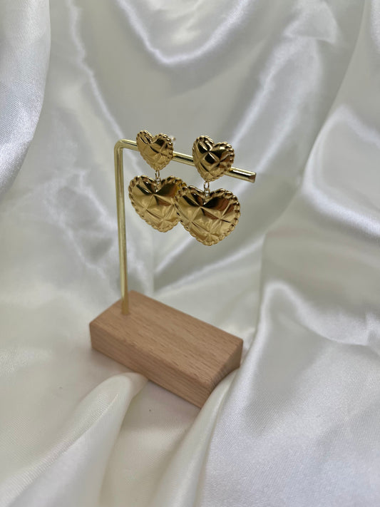 Boucles d’oreilles cœurs dorées