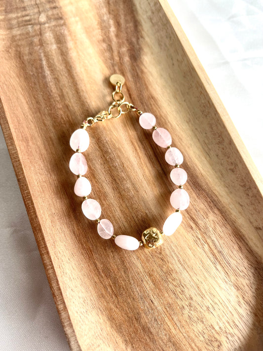Bracelet en pierres naturelles rose