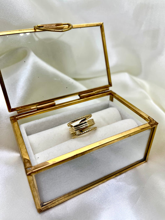 Bague doré multi rangs