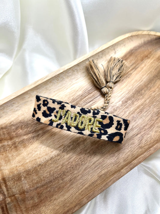 Bracelet j’adore léopard et doré