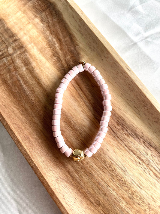 Bracelet perles rose pâle