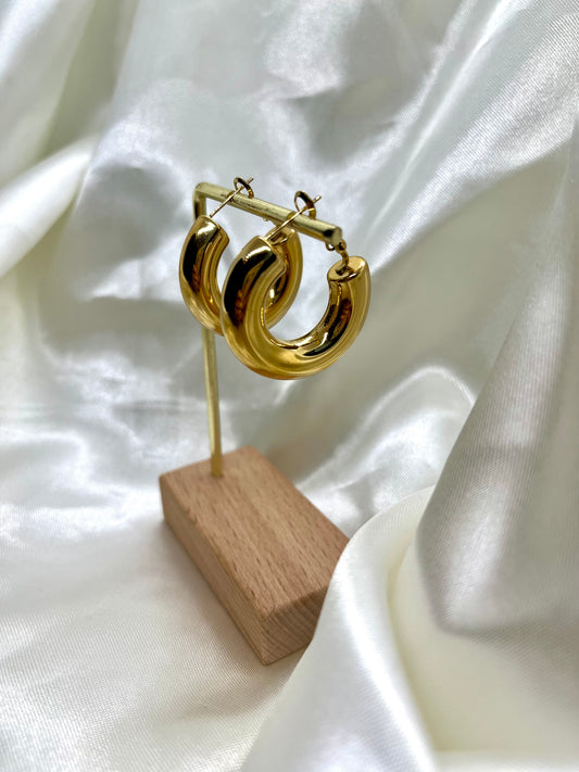 Boucles d’oreilles dorées anneaux