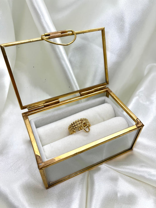 Bague doré breloque